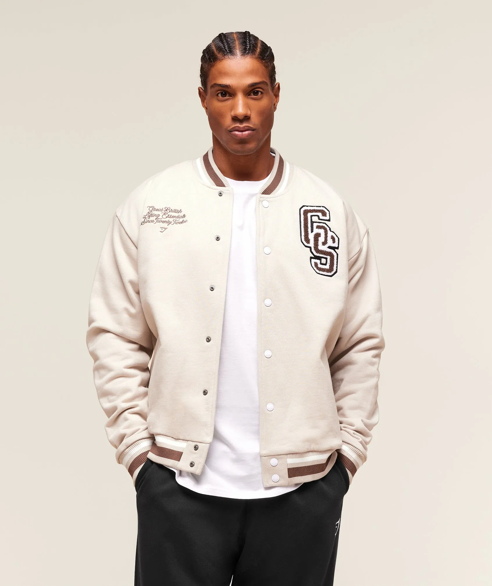 Gymshark Campus Jacket - Pebble Grey sold by Gymshark