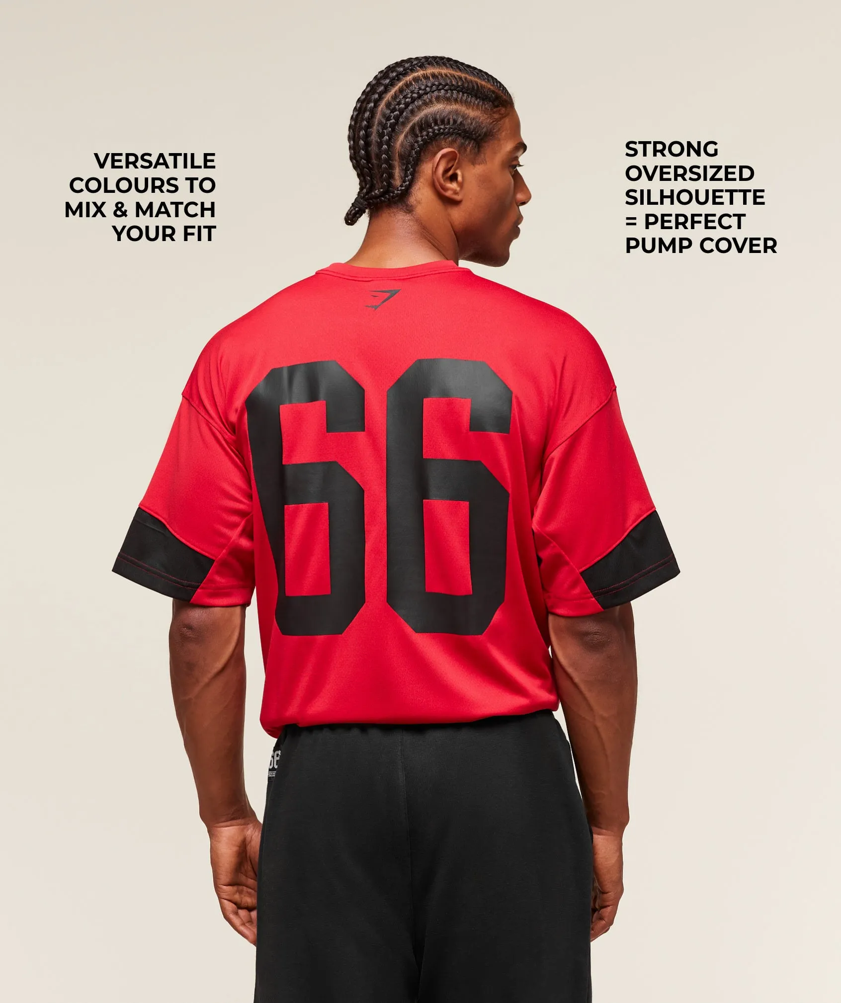 Gymshark Campus Oversized T-Shirt - Conditioning Red sold by Gymshark product image thumbnail 2