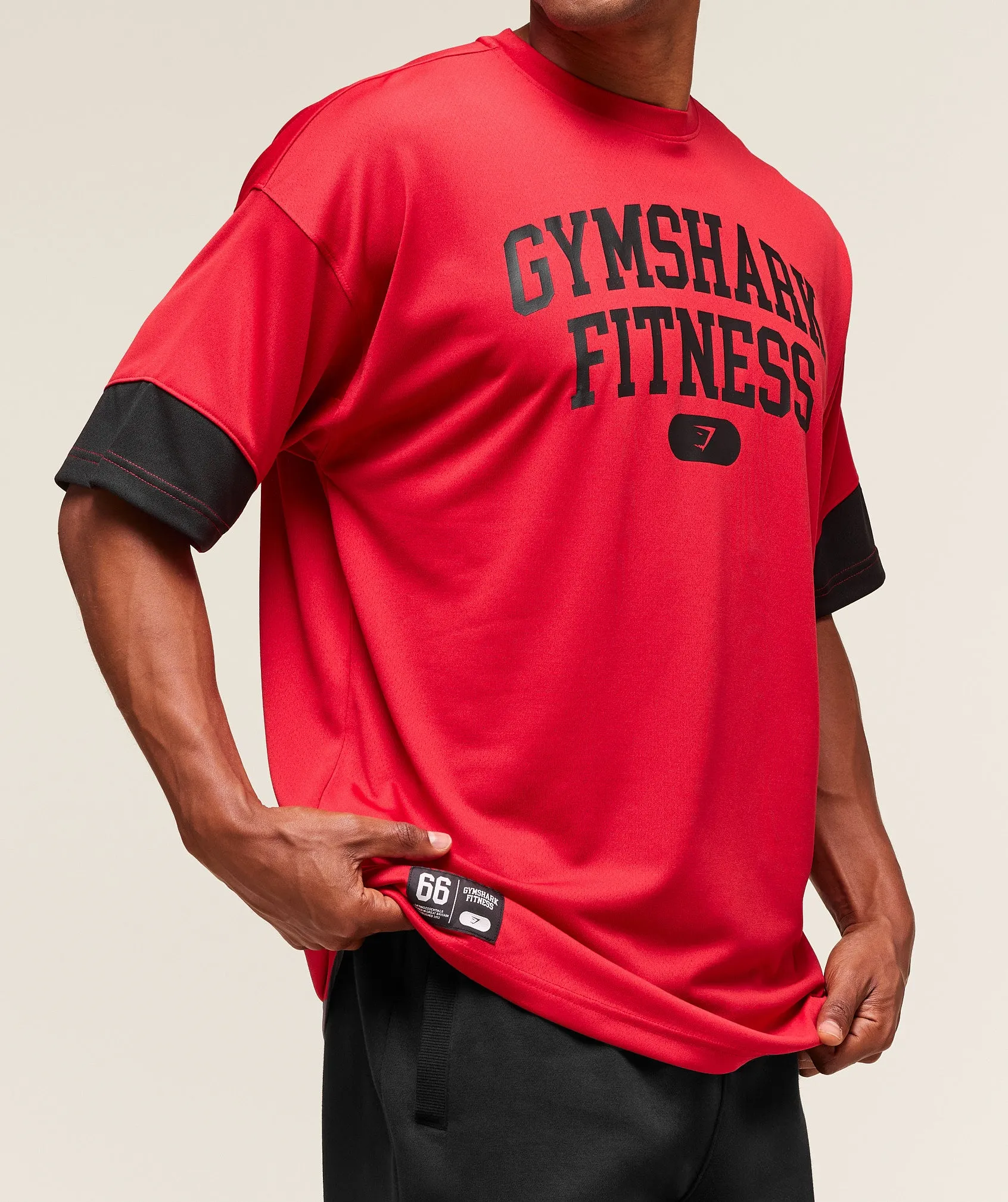 Gymshark Campus Oversized T-Shirt - Conditioning Red sold by Gymshark product image thumbnail 3