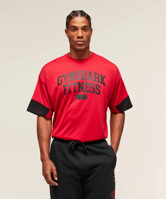 Gymshark Varsity Oversized T-Shirt - Conditioning Red sold by Gymshark