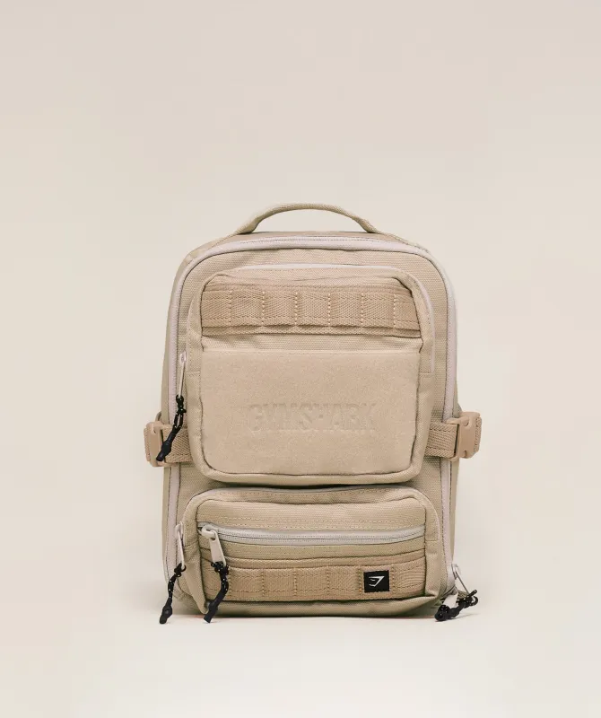 Gymshark Mini Tactical Backpack - Vanilla Beige/Pebble Grey sold by Gymshark