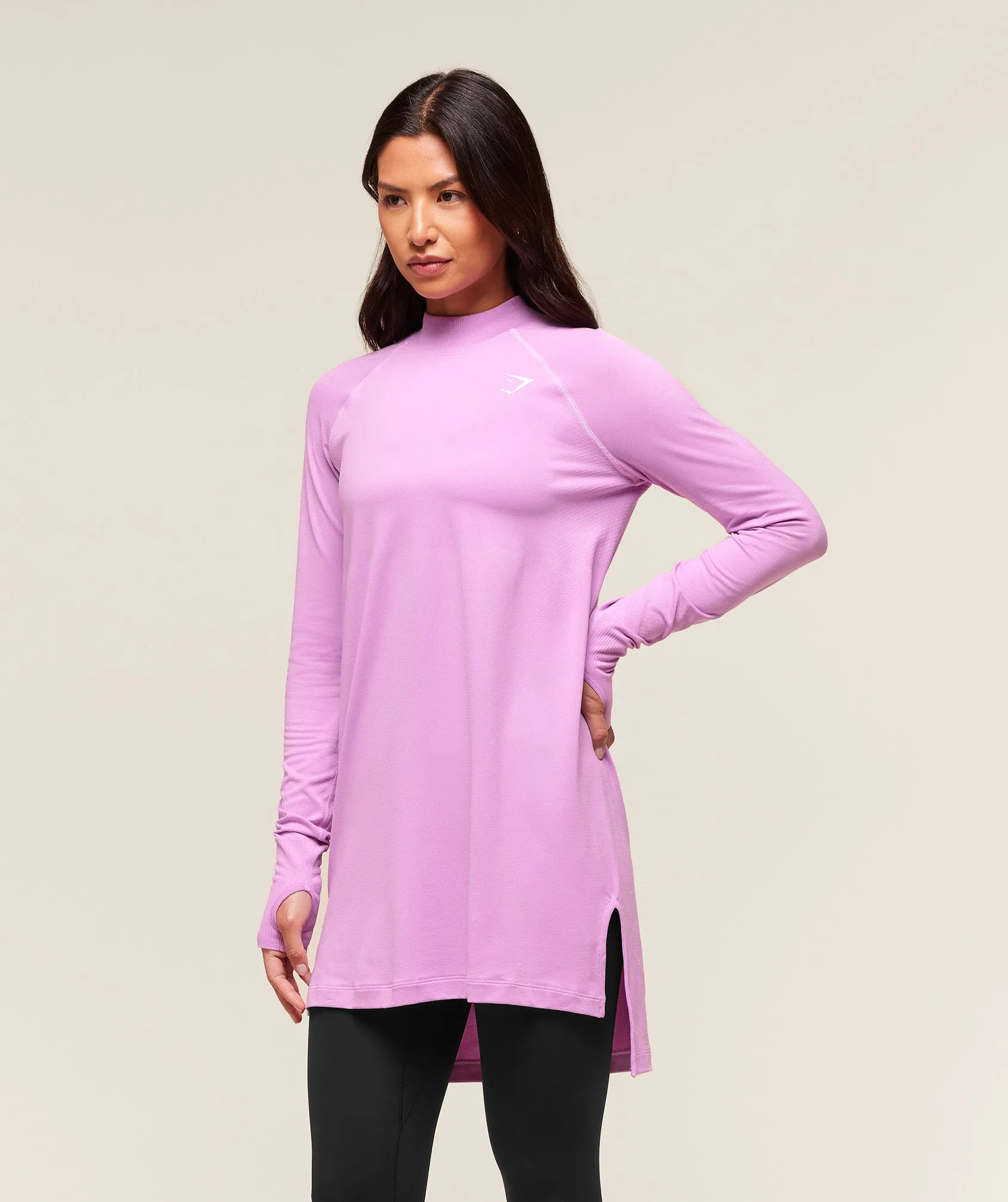 Gymshark Vital Long Line Top - Sour Pink Marl sold by Gymshark product image thumbnail 3