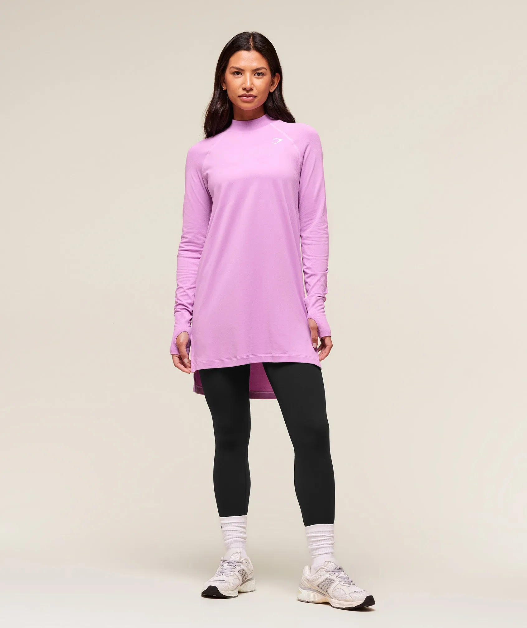 Gymshark Vital Long Line Top - Sour Pink Marl sold by Gymshark product image thumbnail 4