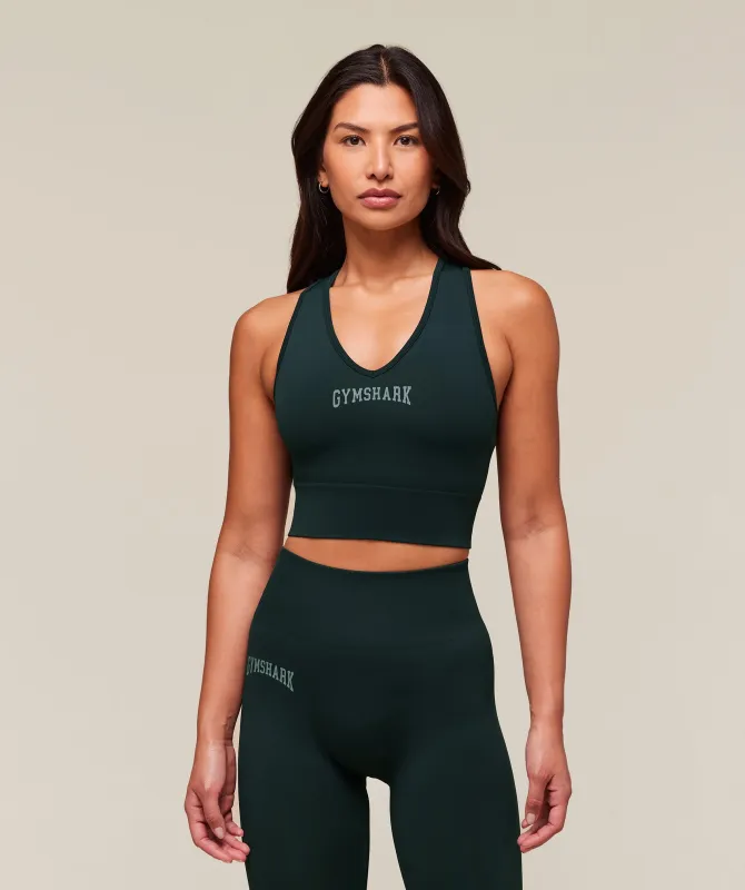 Gymshark Everyday Seamless Graphic Crop Tank - Darkest Teal sold by Gymshark