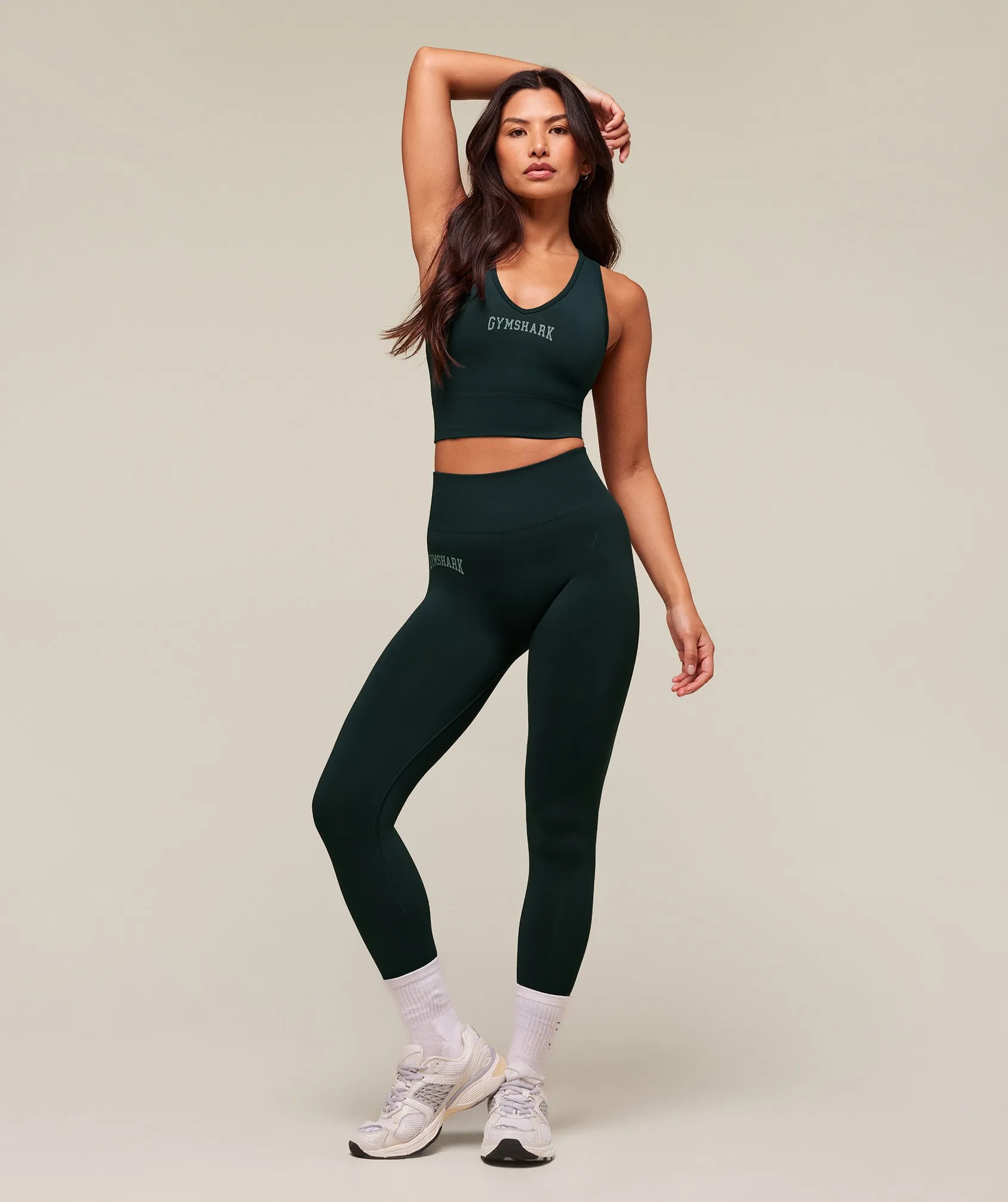 Gymshark Everyday Seamless Graphic Leggings - Darkest Teal sold by Gymshark product image thumbnail 3