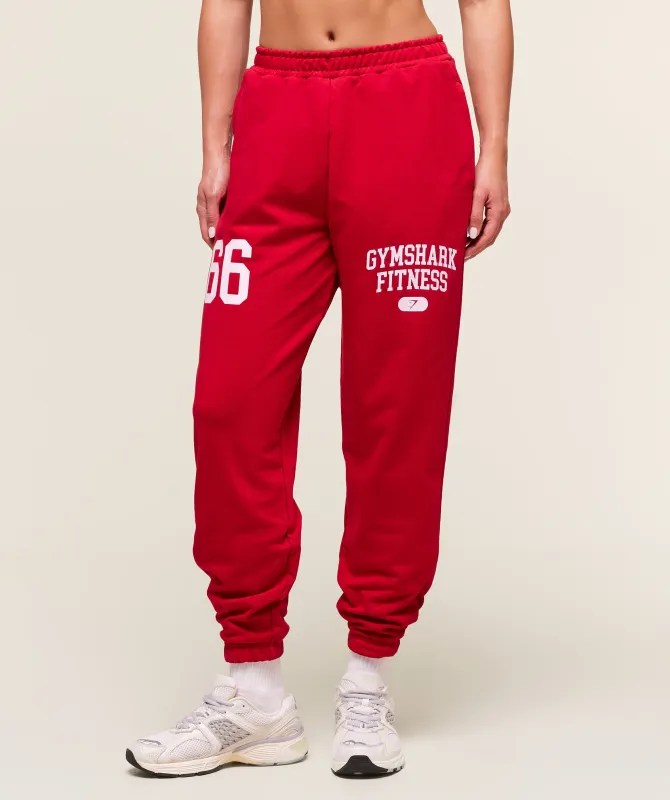 Gymshark Varsity Graphic Oversized Jogger - Conditioning Red sold by Gymshark