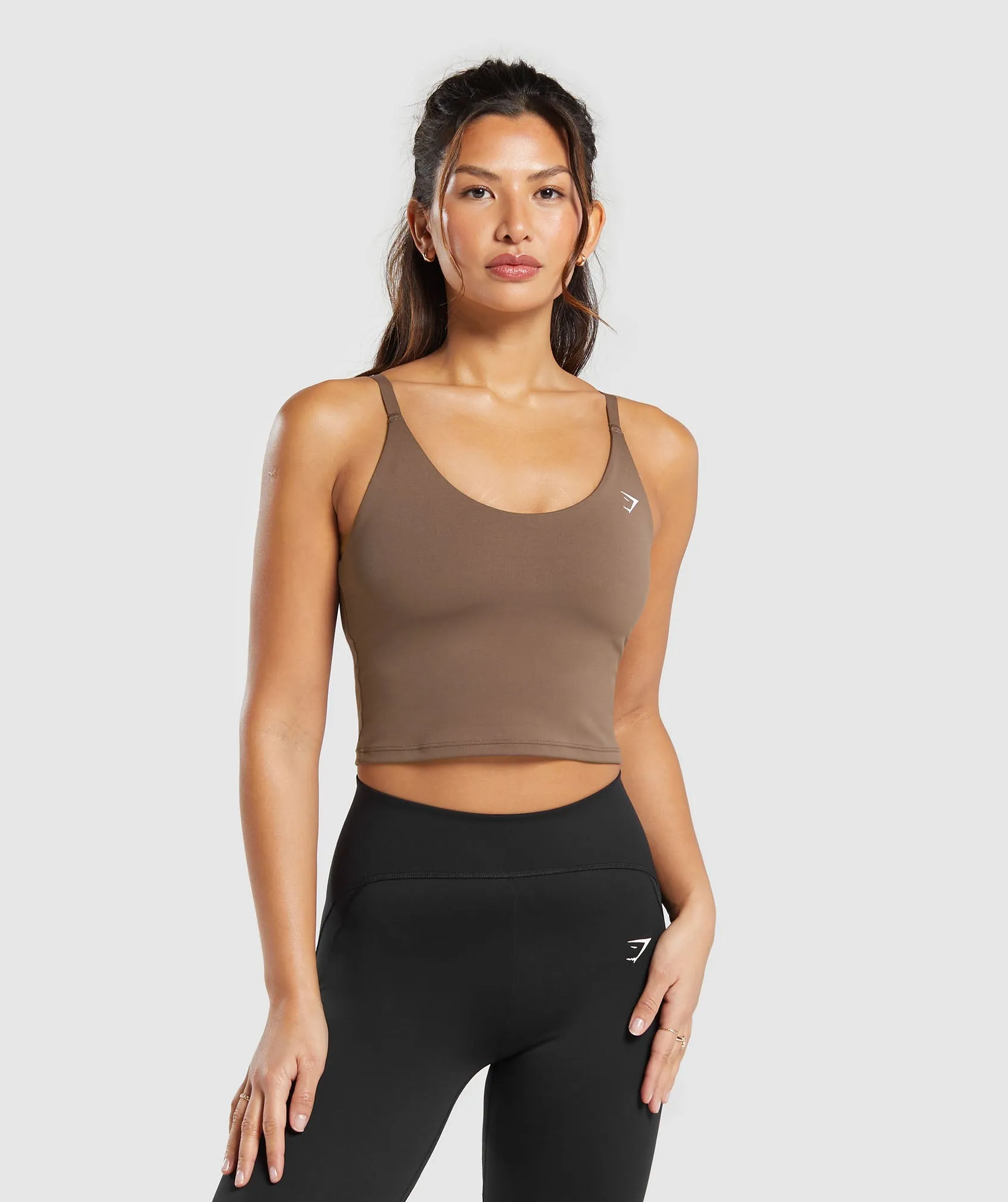 Gymshark Everyday Shelf Cami Tank- Soft Brown sold by Gymshark