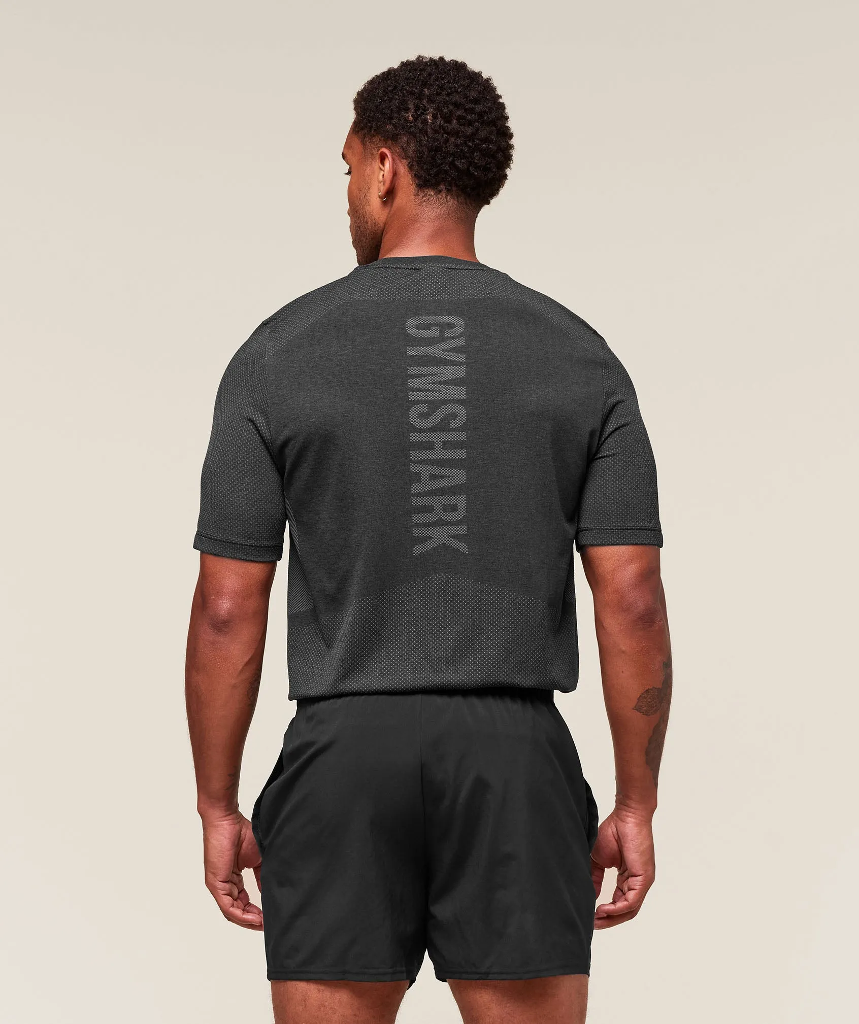 Gymshark Lightweight Seamless T-Shirt - Black/Silhouette Grey sold by Gymshark product image thumbnail 2