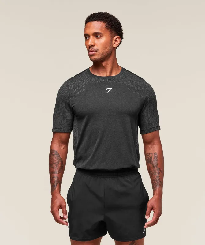 Gymshark Lightweight Seamless T-Shirt - Black/Silhouette Grey sold by Gymshark
