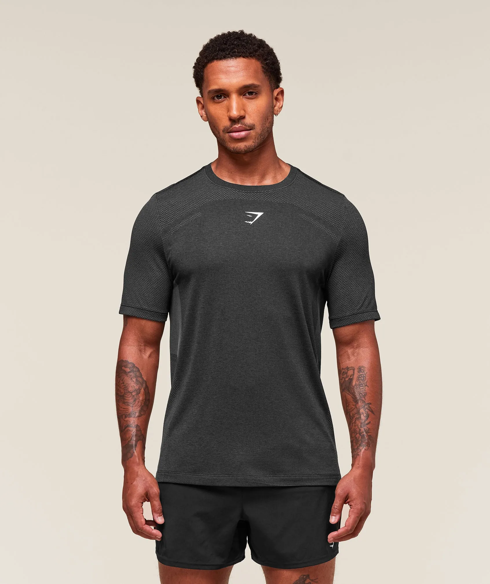Gymshark Lightweight Seamless T-Shirt - Black/Silhouette Grey sold by Gymshark product image thumbnail 5