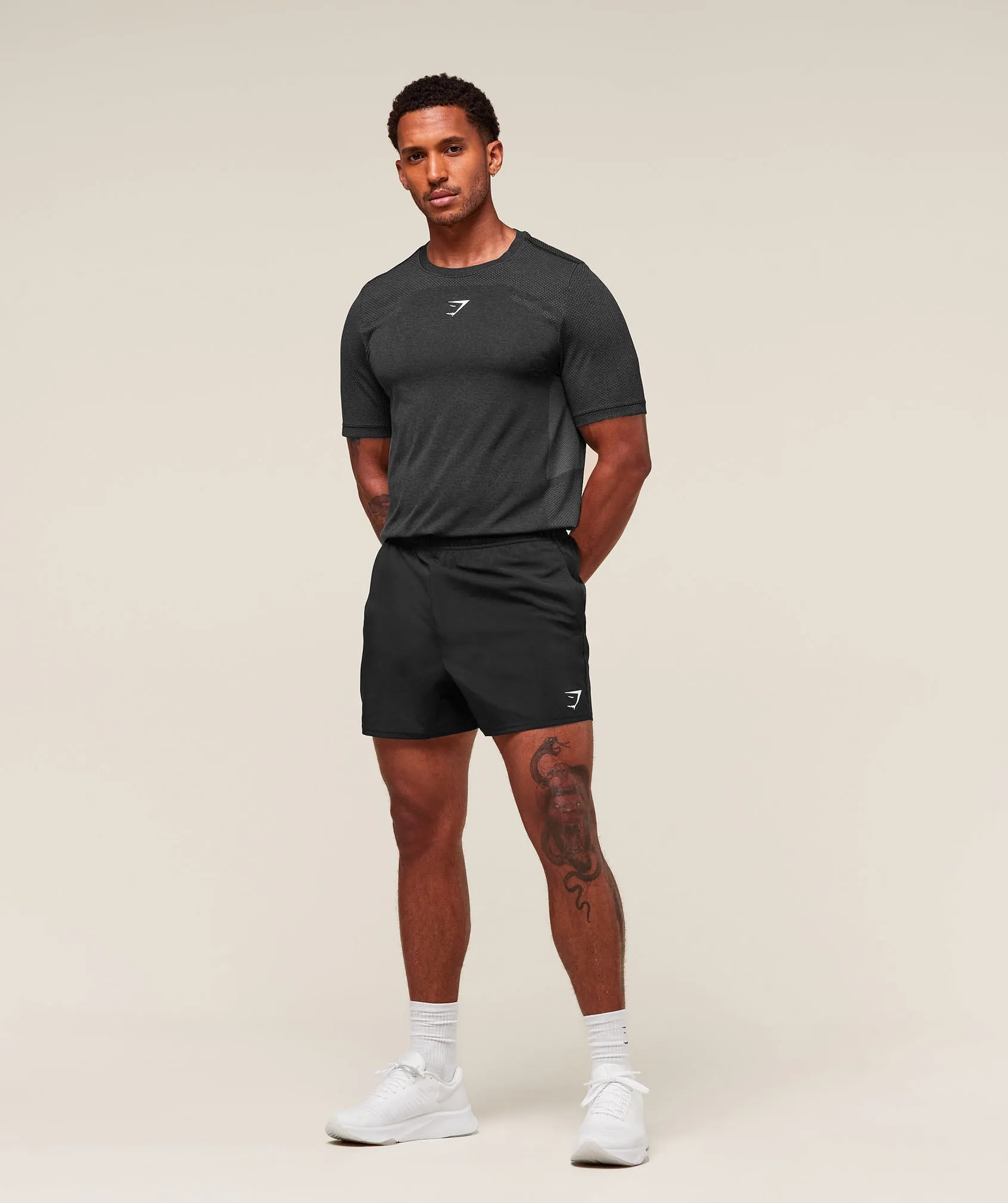 Gymshark Lightweight Seamless T-Shirt - Black/Silhouette Grey sold by Gymshark product image thumbnail 4