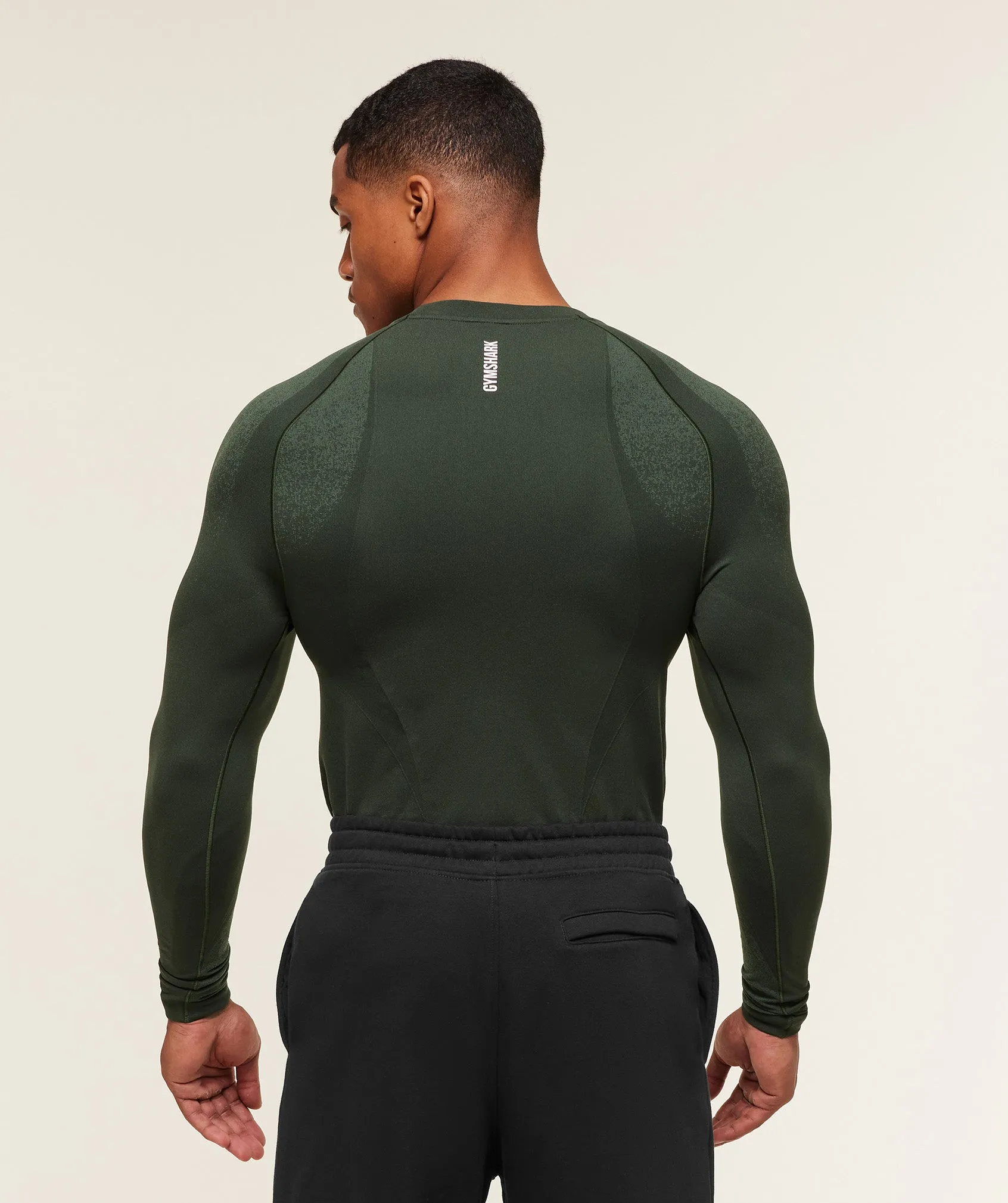 Gymshark Shadow Seamless Long Sleeve T-Shirt - Trail Green sold by Gymshark product image thumbnail 2