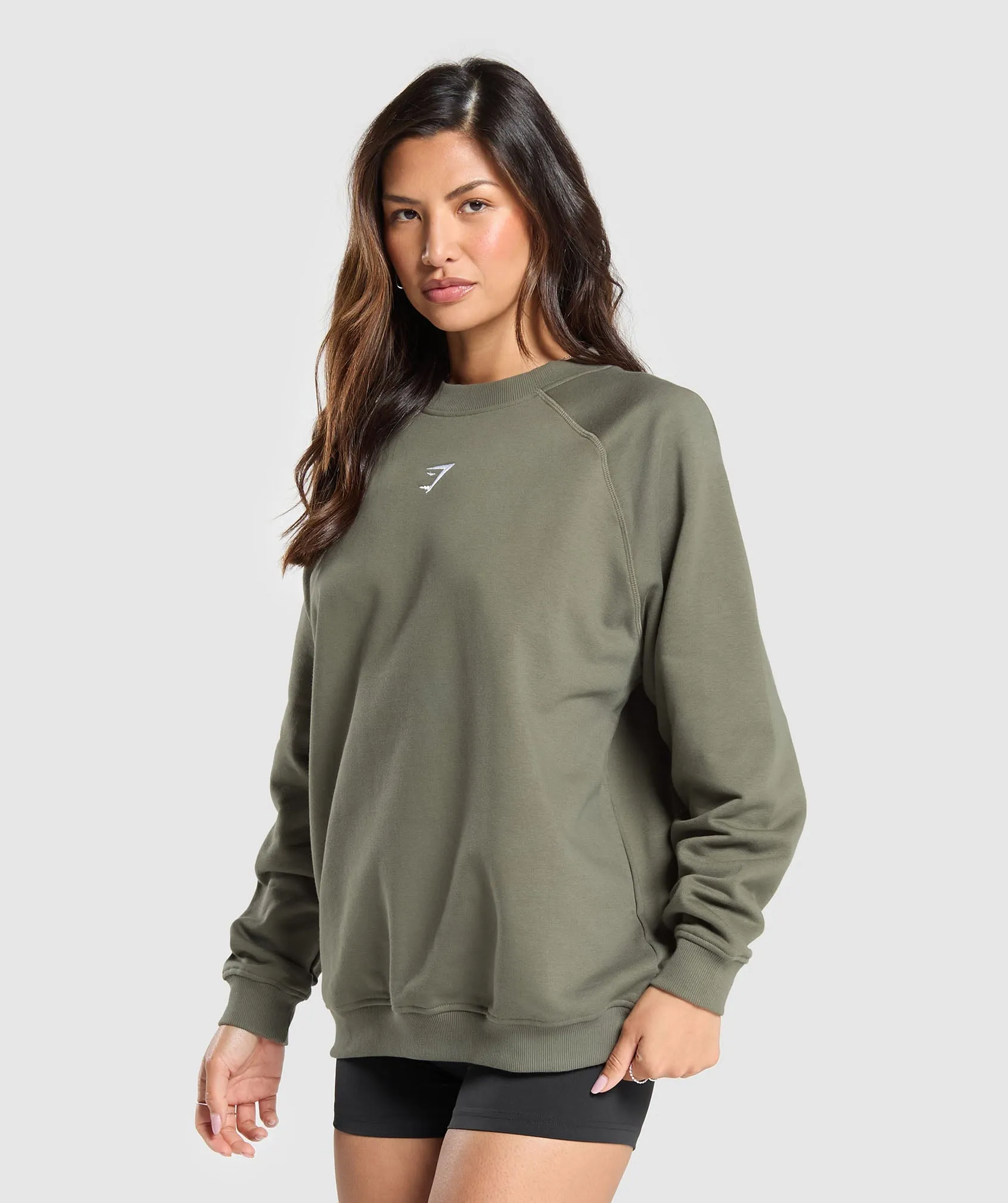 Gymshark Training Oversized Fleece Sweatshirt - Base Green sold by Gymshark product image thumbnail 3