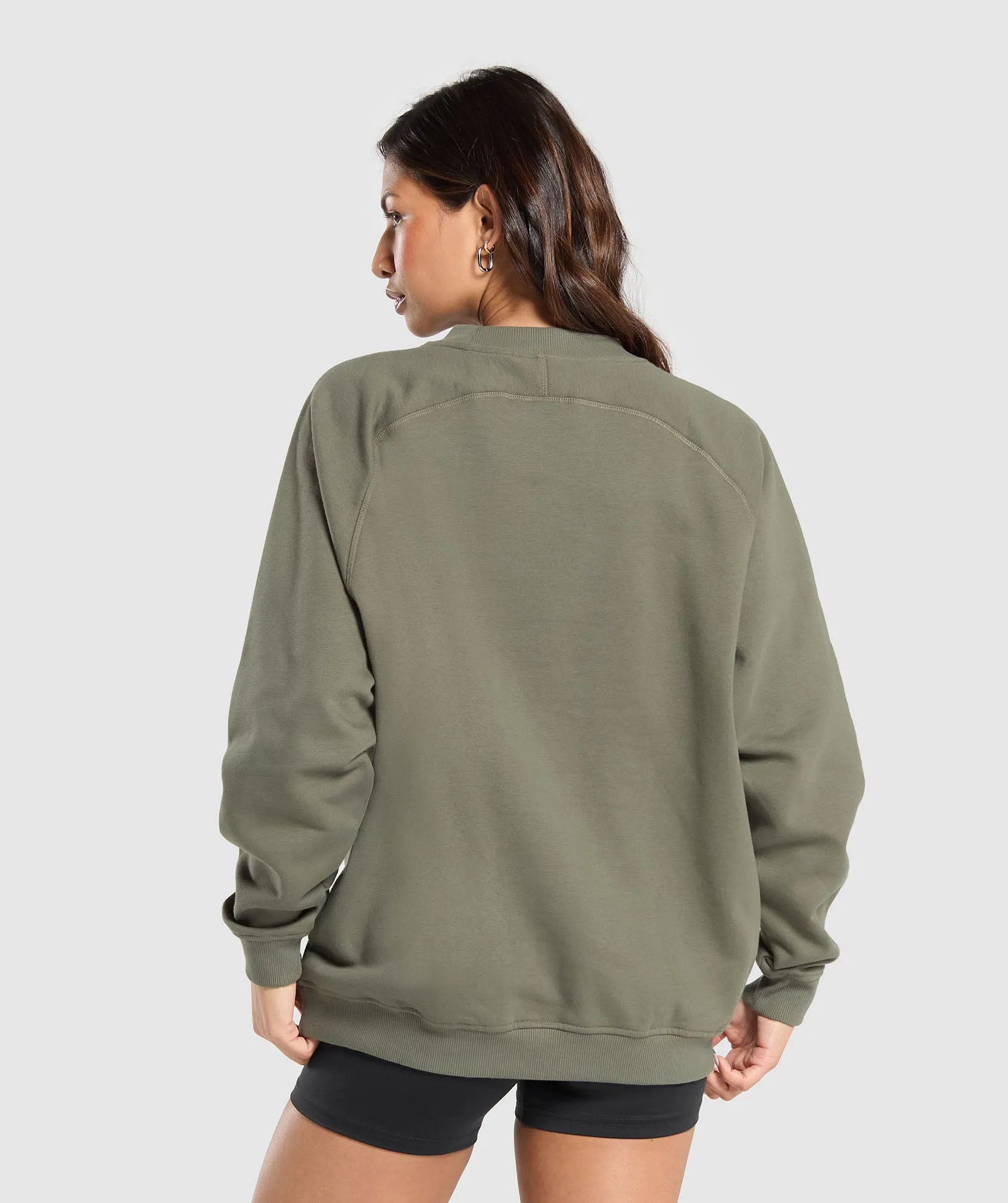 Gymshark Training Oversized Fleece Sweatshirt - Base Green sold by Gymshark product image thumbnail 2
