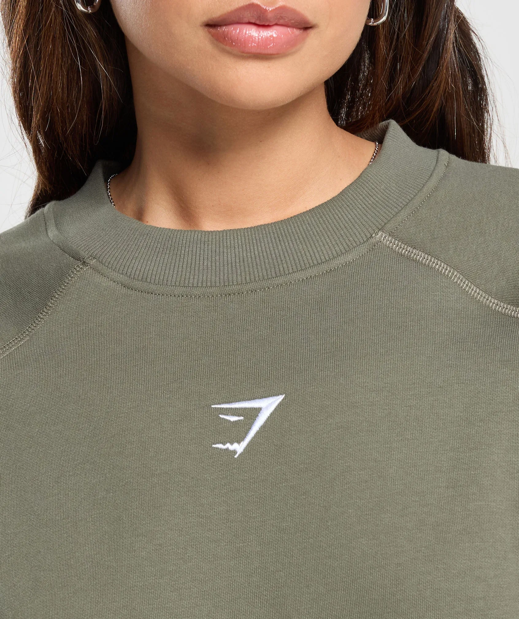 Gymshark Training Oversized Fleece Sweatshirt - Base Green sold by Gymshark product image thumbnail 5