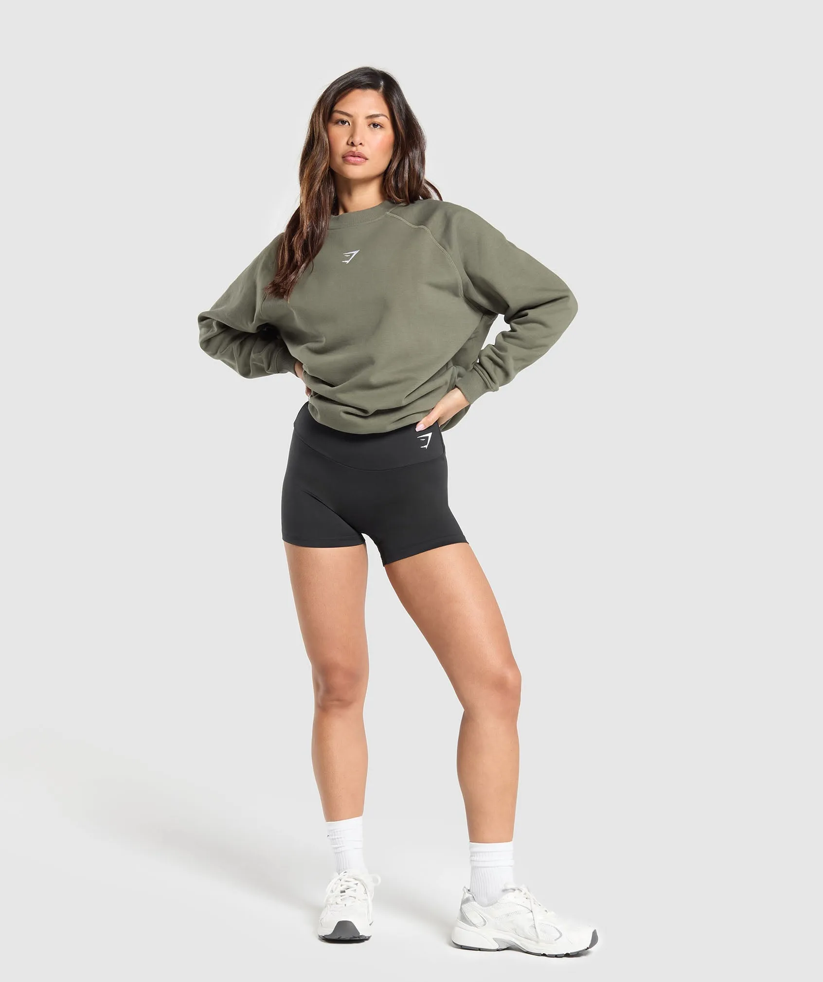 Gymshark Training Oversized Fleece Sweatshirt - Base Green sold by Gymshark product image thumbnail 4