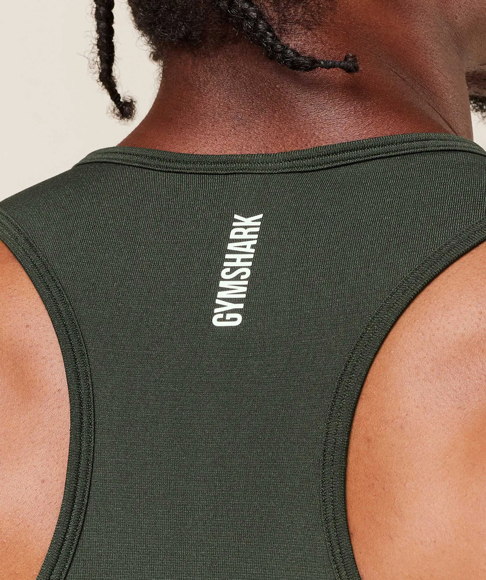 Gymshark Shadow Seamless Stringer - Trail Green sold by Gymshark product image thumbnail 5