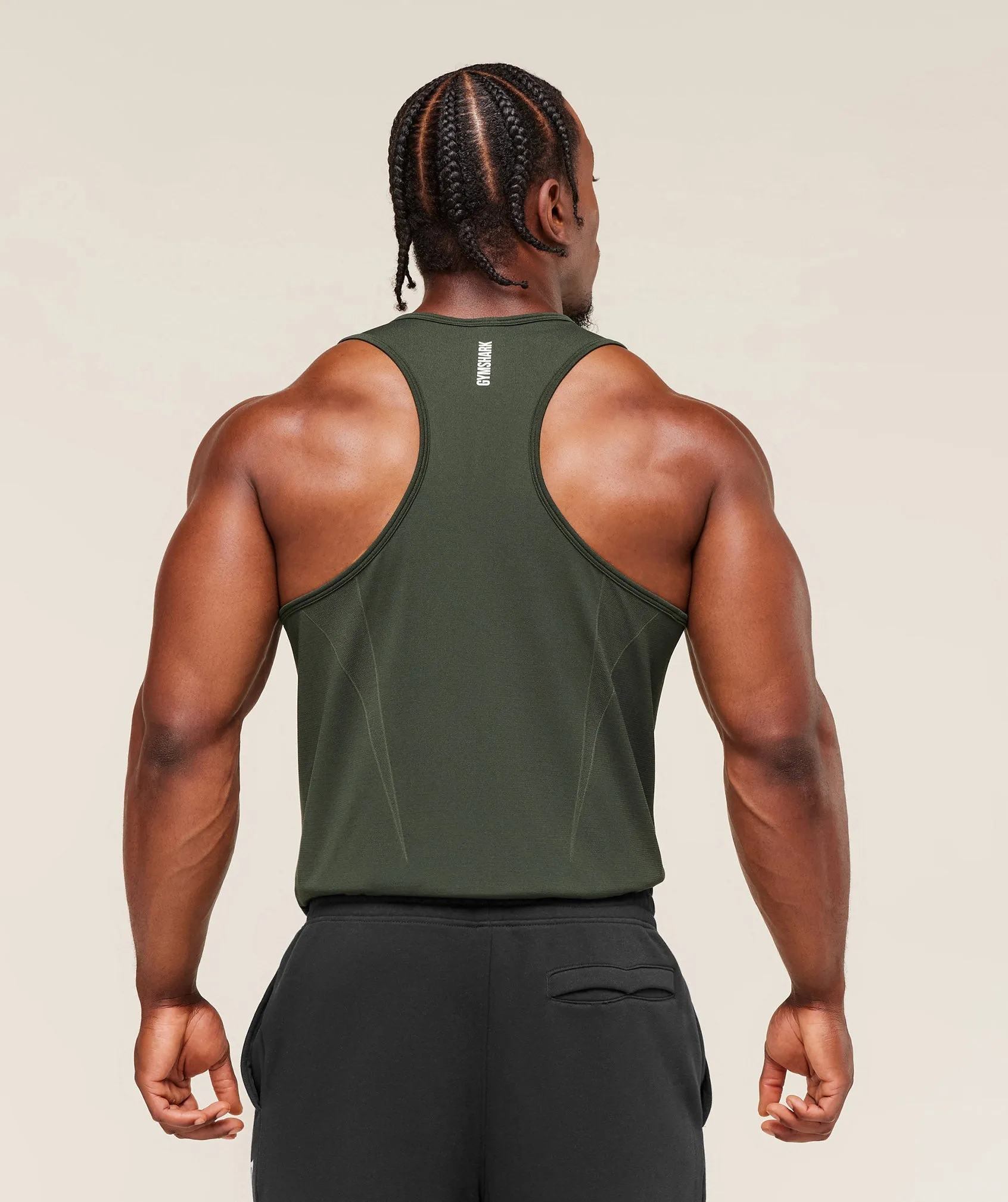Gymshark Shadow Seamless Stringer - Trail Green sold by Gymshark product image thumbnail 2