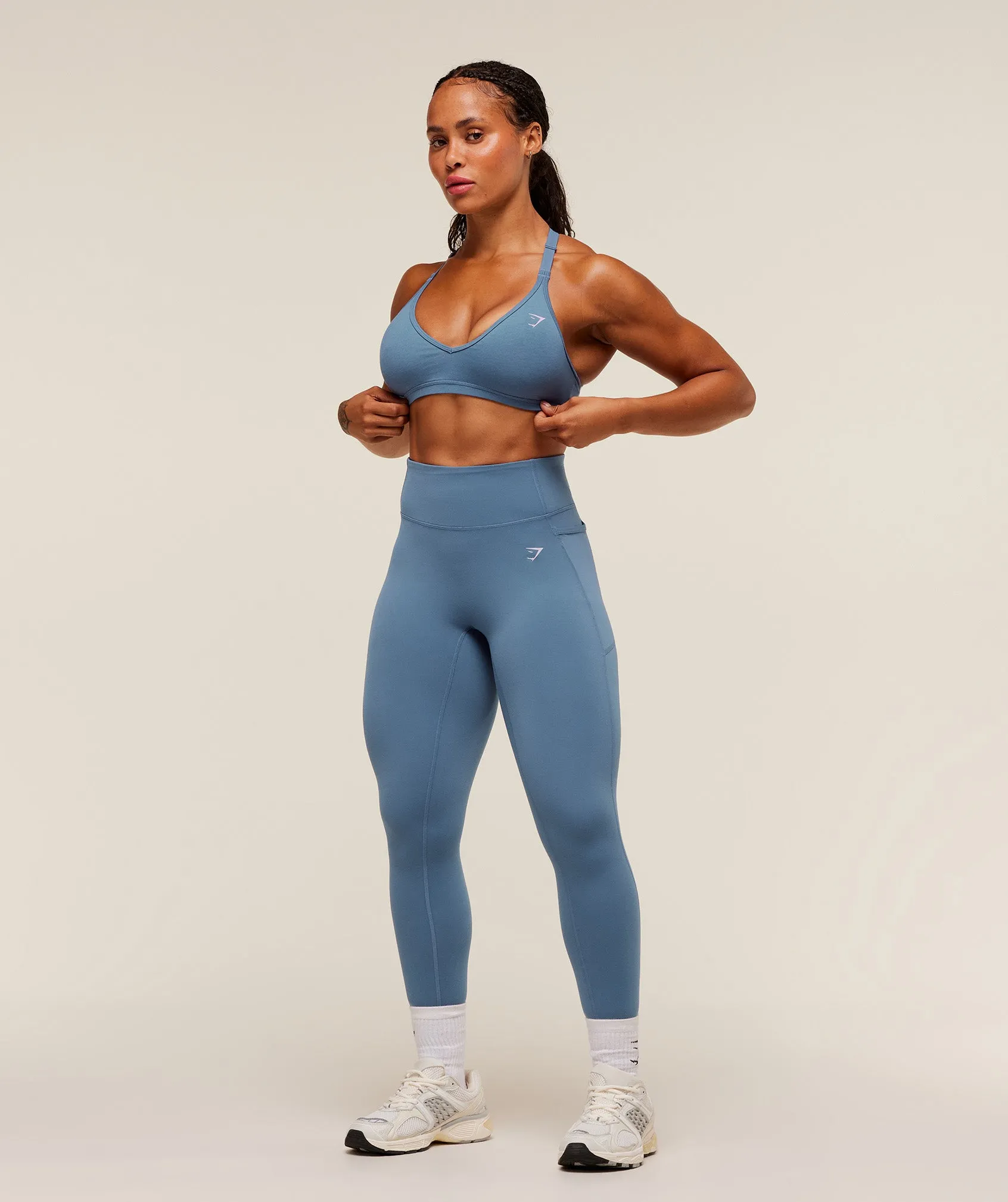 Gymshark Lifting Pocket Leggings - Worn Blue sold by Gymshark product image thumbnail 4
