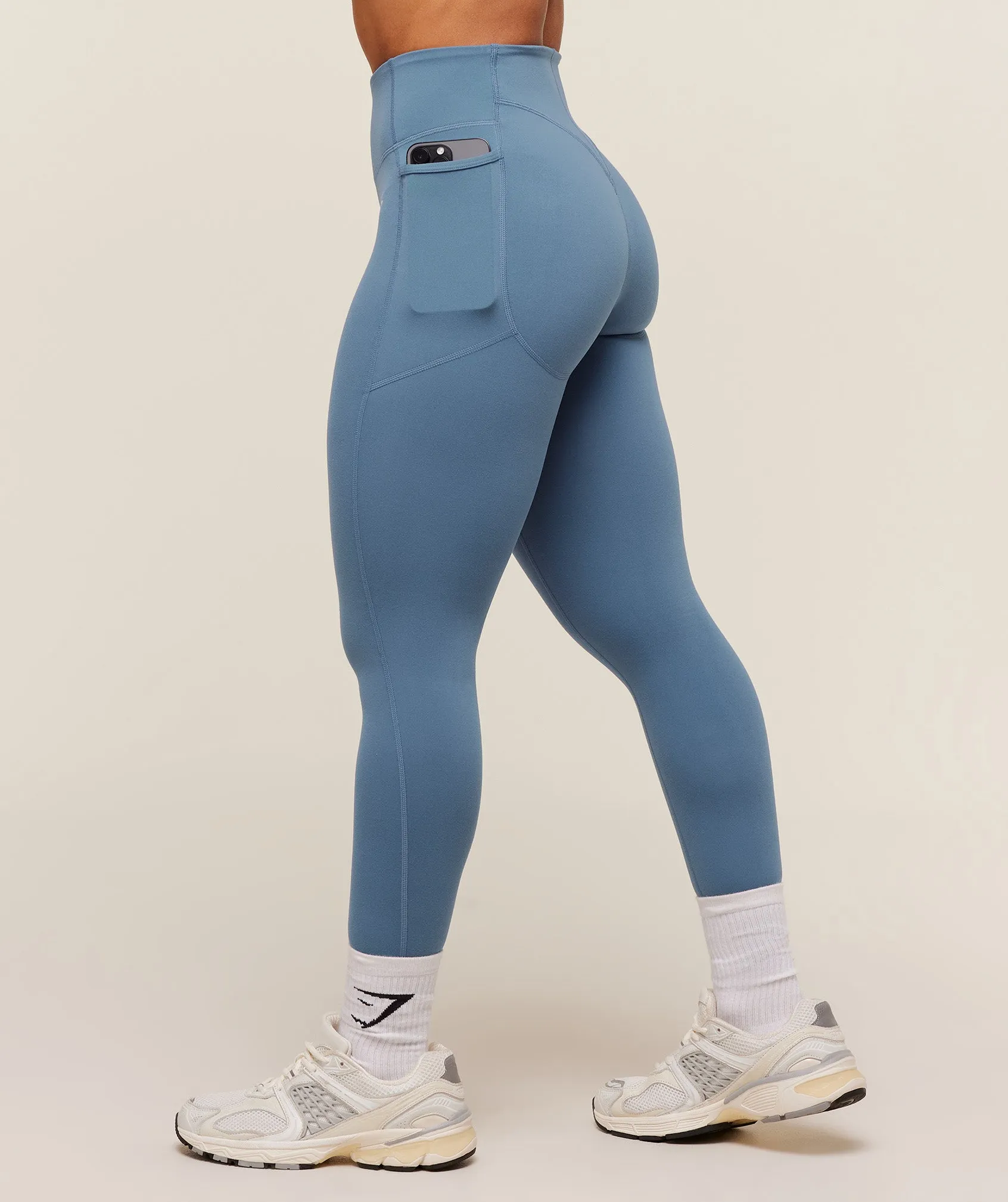 Gymshark Lifting Pocket Leggings - Worn Blue sold by Gymshark