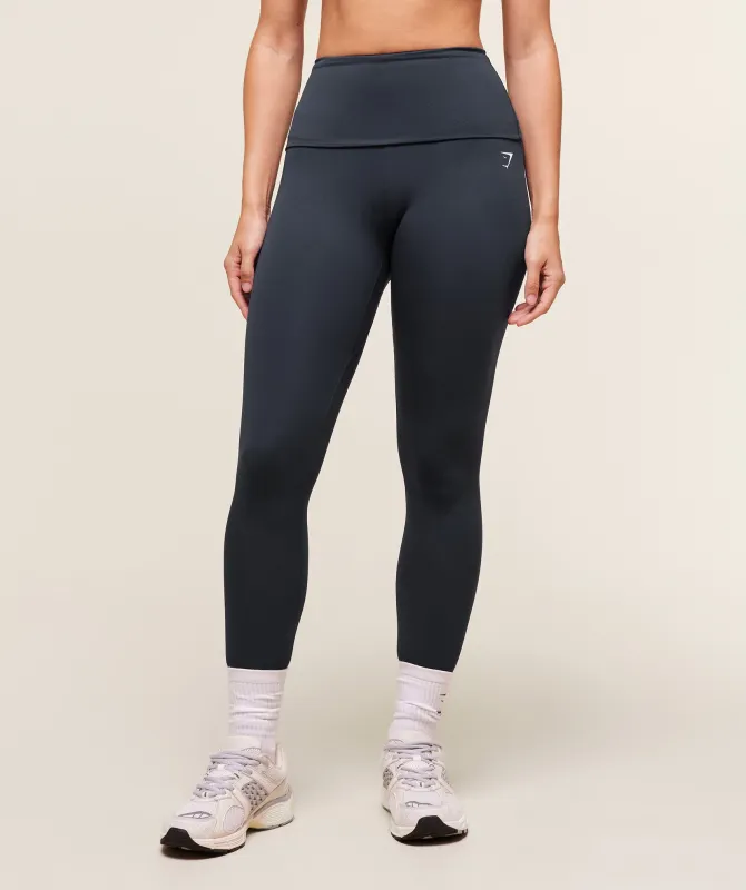 Gymshark Training Foldover Leggings - Heavy Blue sold by Gymshark