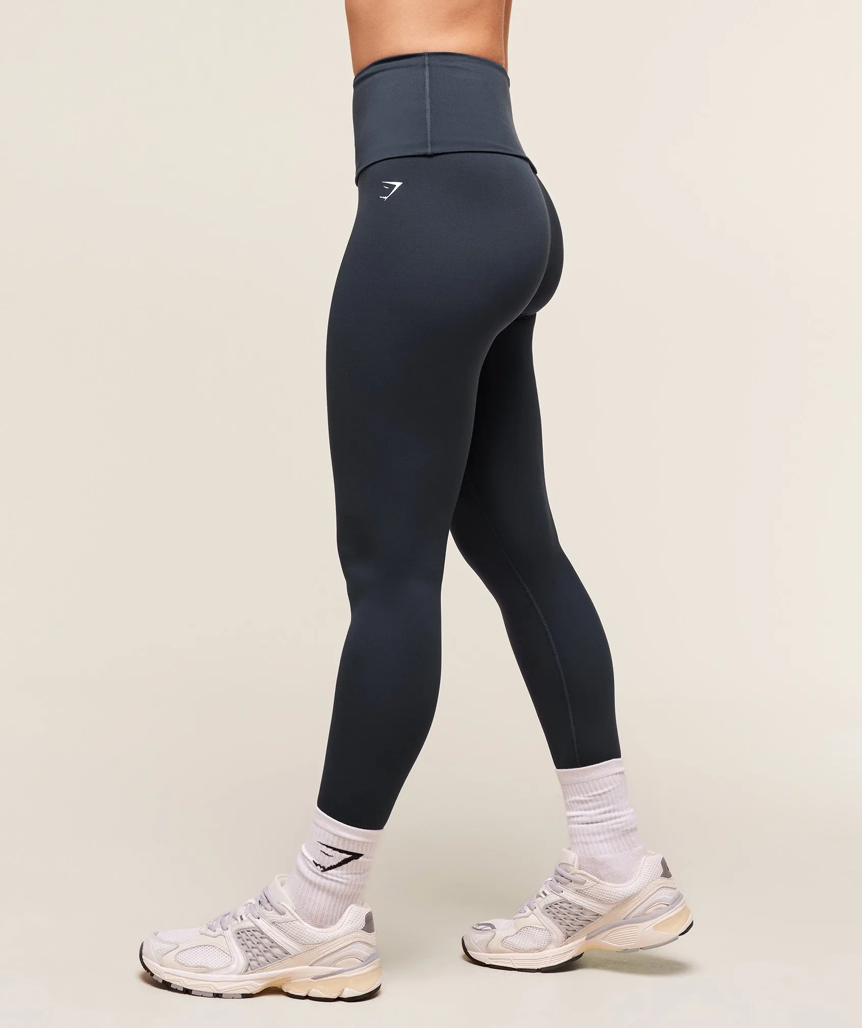 Gymshark Training Foldover Leggings - Heavy Blue sold by Gymshark product image thumbnail 3