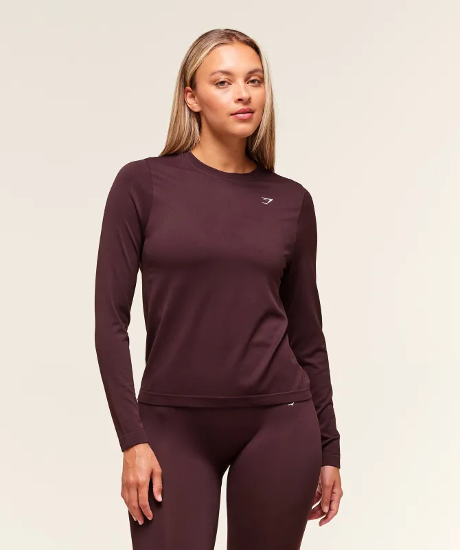 Gymshark Everyday Seamless Long Sleeve Top - Cherry Purple sold by Gymshark