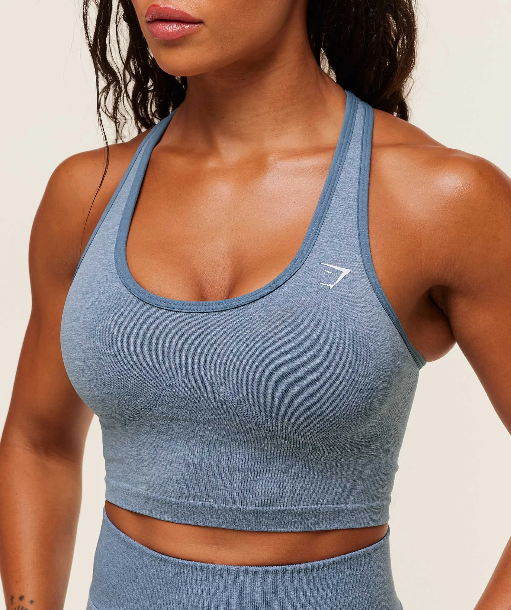 Gymshark Lift Seamless Shelf Midi Tank - Worn Blue/Peri Blue Marl sold by Gymshark product image thumbnail 5