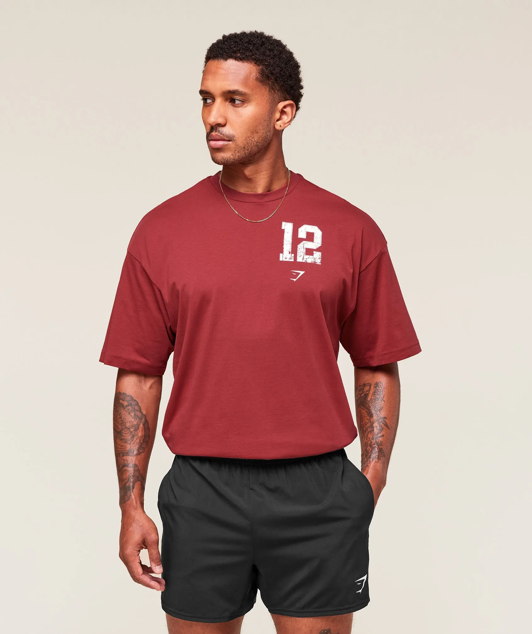 Gymshark Campus T-Shirt - Athletic Burgundy sold by Gymshark product image thumbnail 2