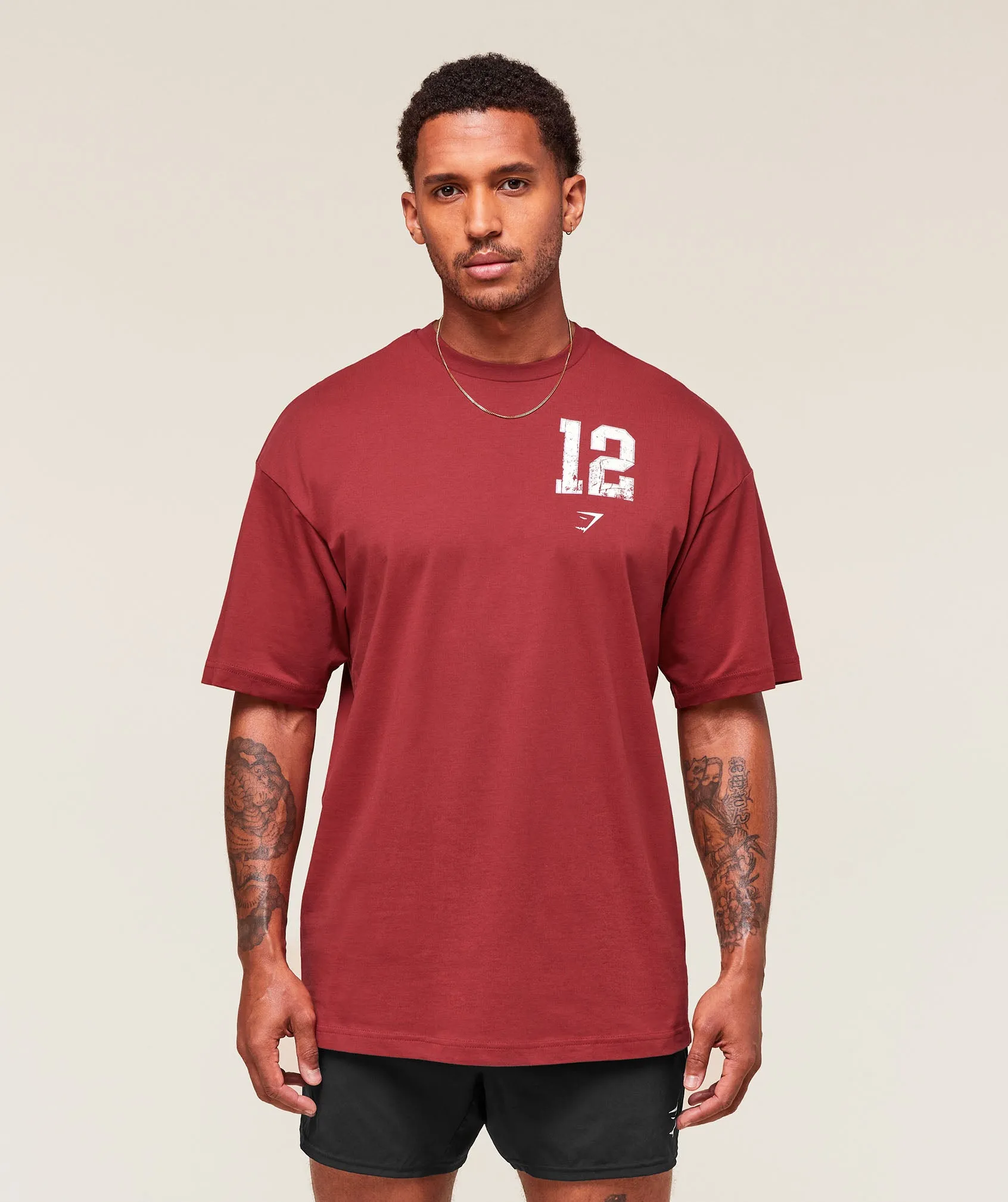 Gymshark Campus T-Shirt - Athletic Burgundy sold by Gymshark product image thumbnail 4