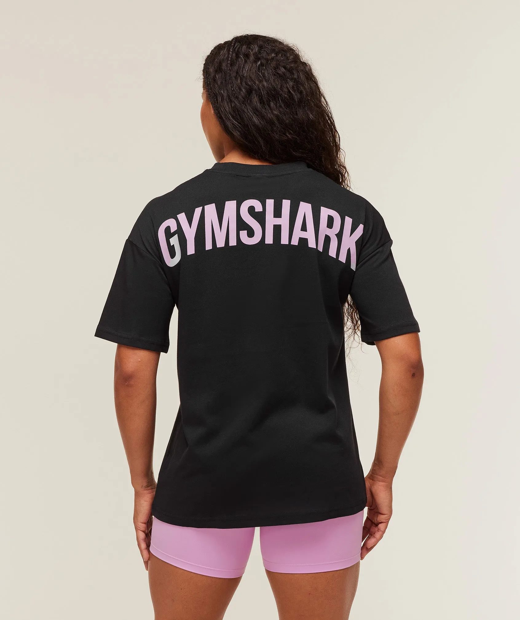 Gymshark Power Oversized T-Shirt - Black/Warm Lilac sold by Gymshark product image thumbnail 2