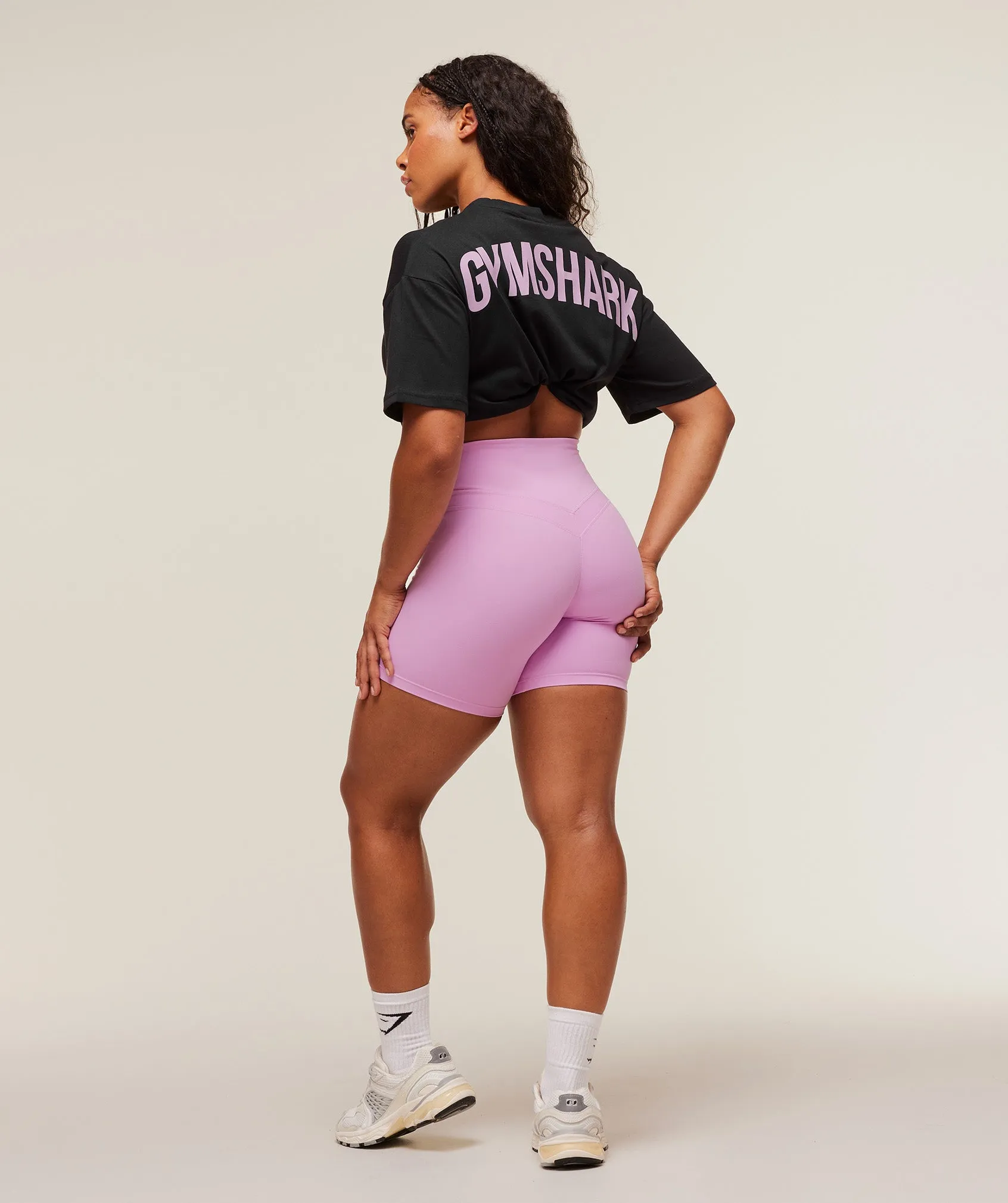Gymshark Power Oversized T-Shirt - Black/Warm Lilac sold by Gymshark product image thumbnail 4
