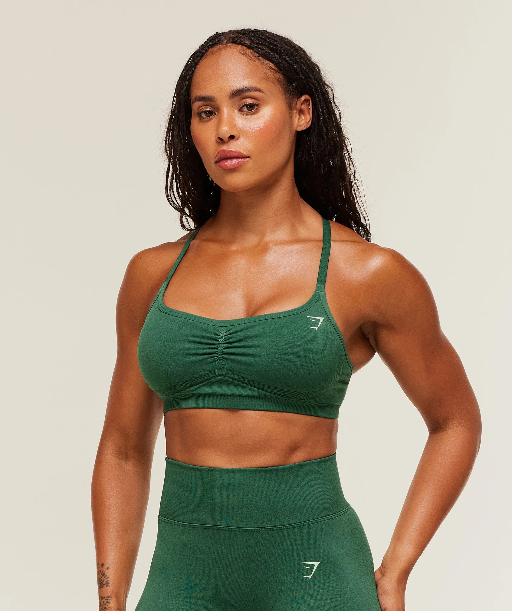 Gymshark Lift Seamless Sports Bra - Lift Green/Lift Green Marl sold by Gymshark
