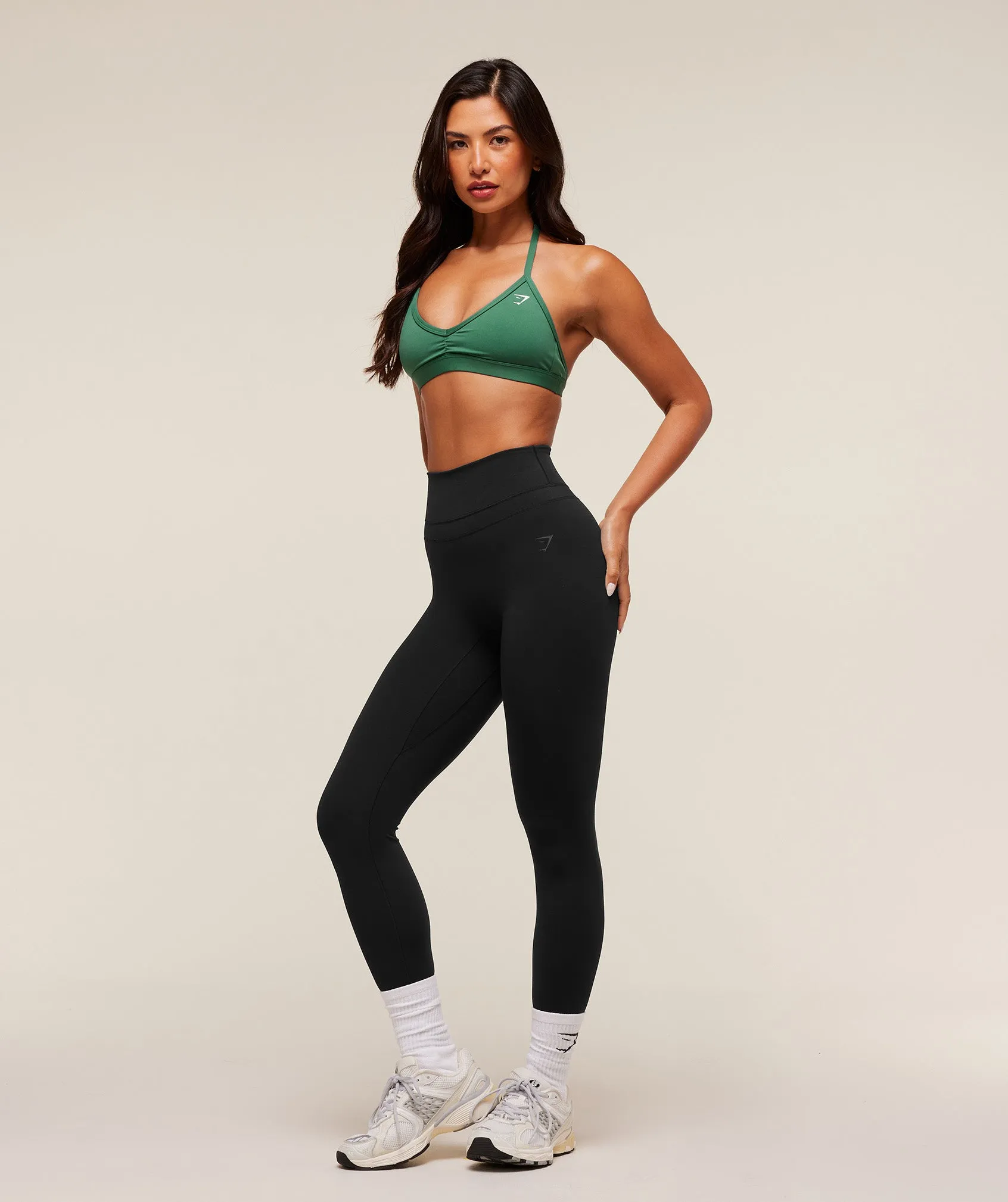 Gymshark Minimal Halterneck Sports Bra - Lift Green sold by Gymshark product image thumbnail 4