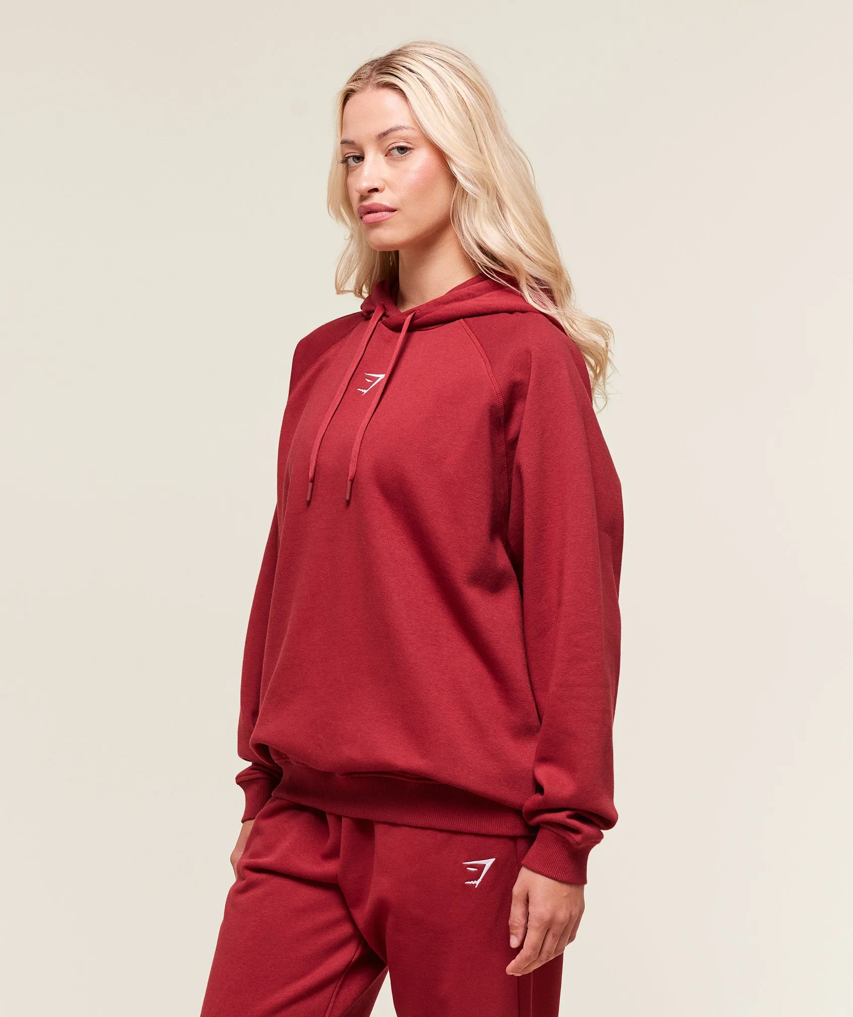 Gymshark Training Oversized Fleece Hoodie - Athletic Burgundy sold by Gymshark product image thumbnail 3
