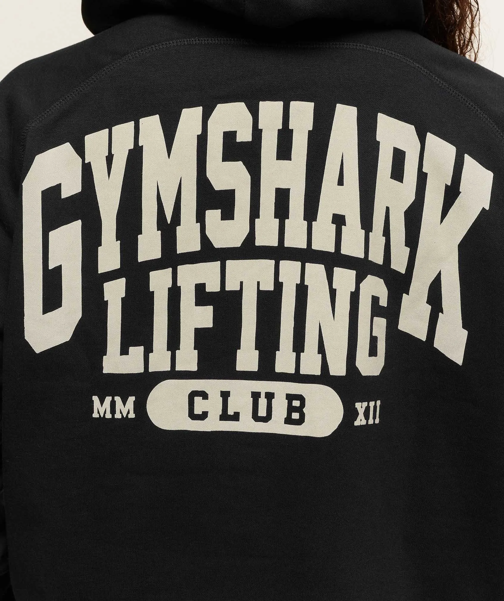 Gymshark Lifting Club Graphic Oversized Hoodie - Black/Soft White sold by Gymshark product image thumbnail 4