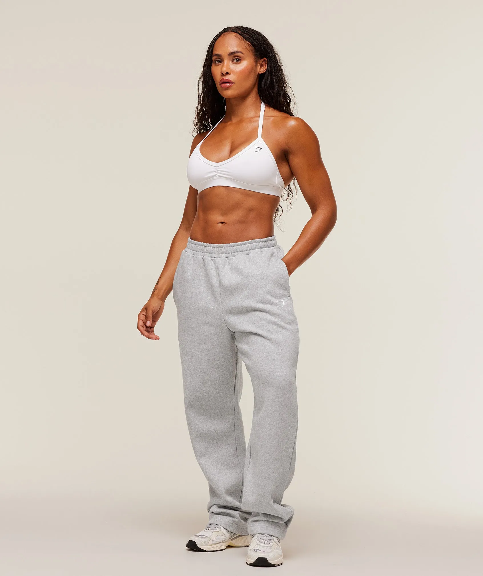 Gymshark Training Fleece Straight Leg Short Pant - Light Grey Core Marl sold by Gymshark product image thumbnail 5
