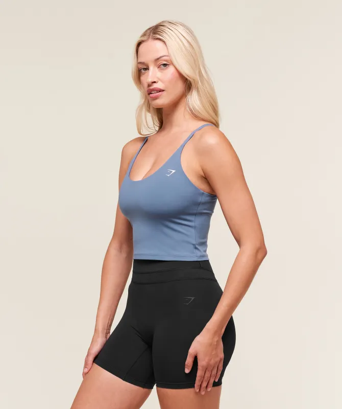 Gymshark Everyday Cami Tank With Shelf - Worn Blue sold by Gymshark