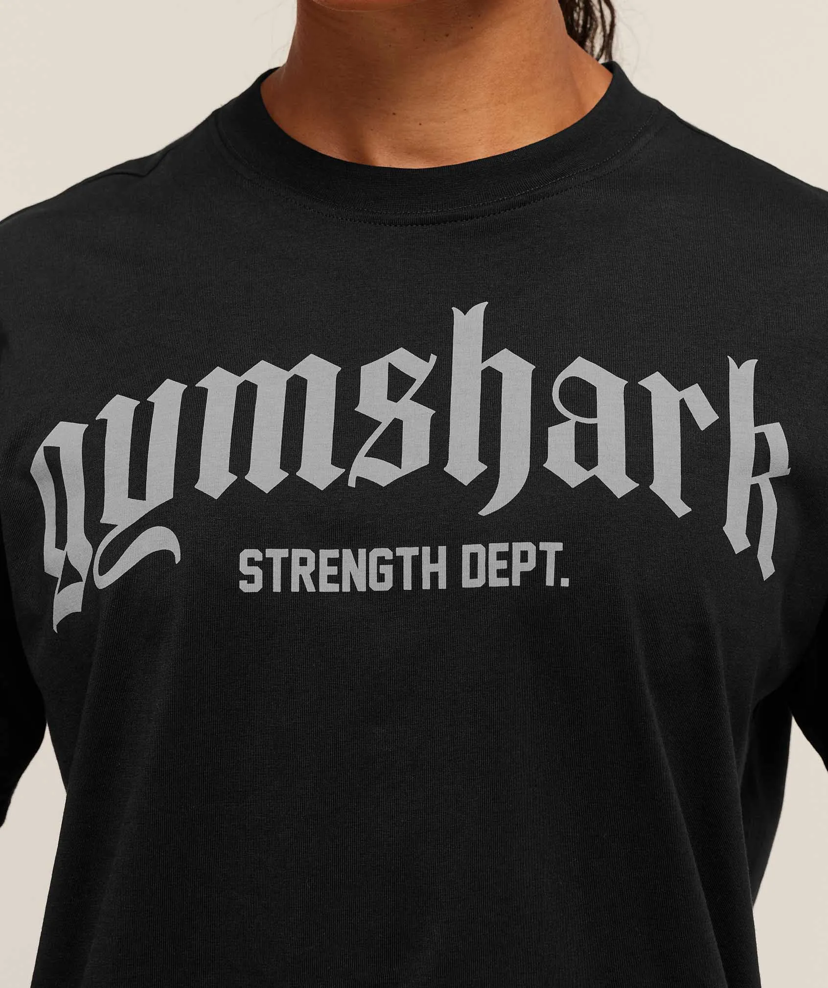 Gymshark Strength Department Oversized T-Shirt - Black sold by Gymshark product image thumbnail 4