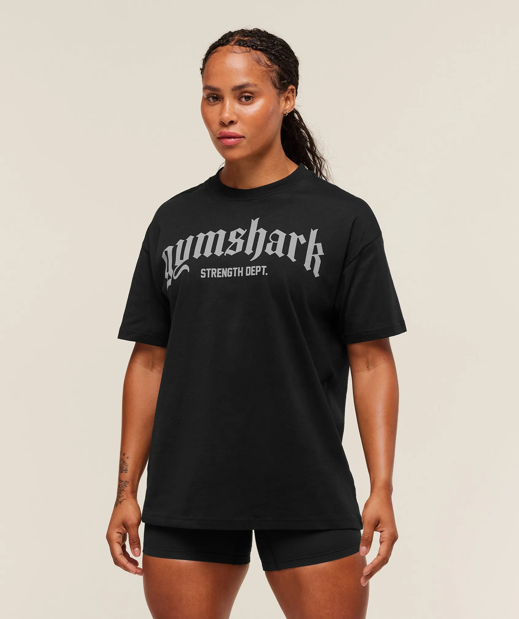 Gymshark Strength Department Oversized T-Shirt - Black sold by Gymshark
