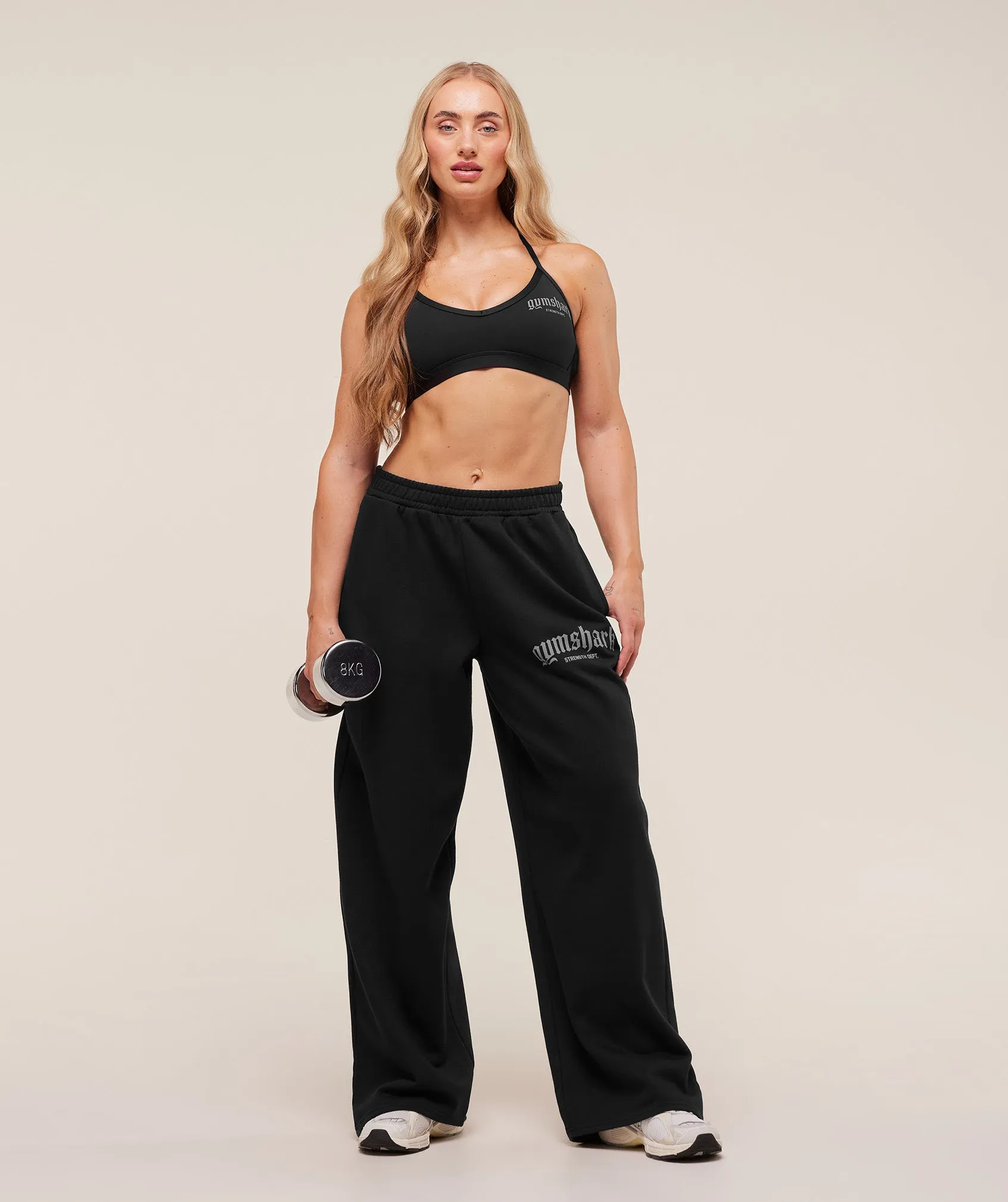 Gymshark Strength Department Wide Leg Joggers - Black sold by Gymshark product image thumbnail 4