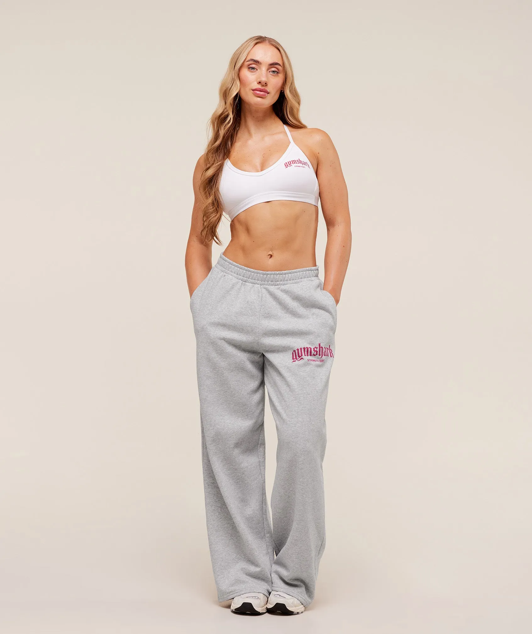 Gymshark Strength Department Wide Leg Joggers - Light Grey Core Marl sold by Gymshark product image thumbnail 4