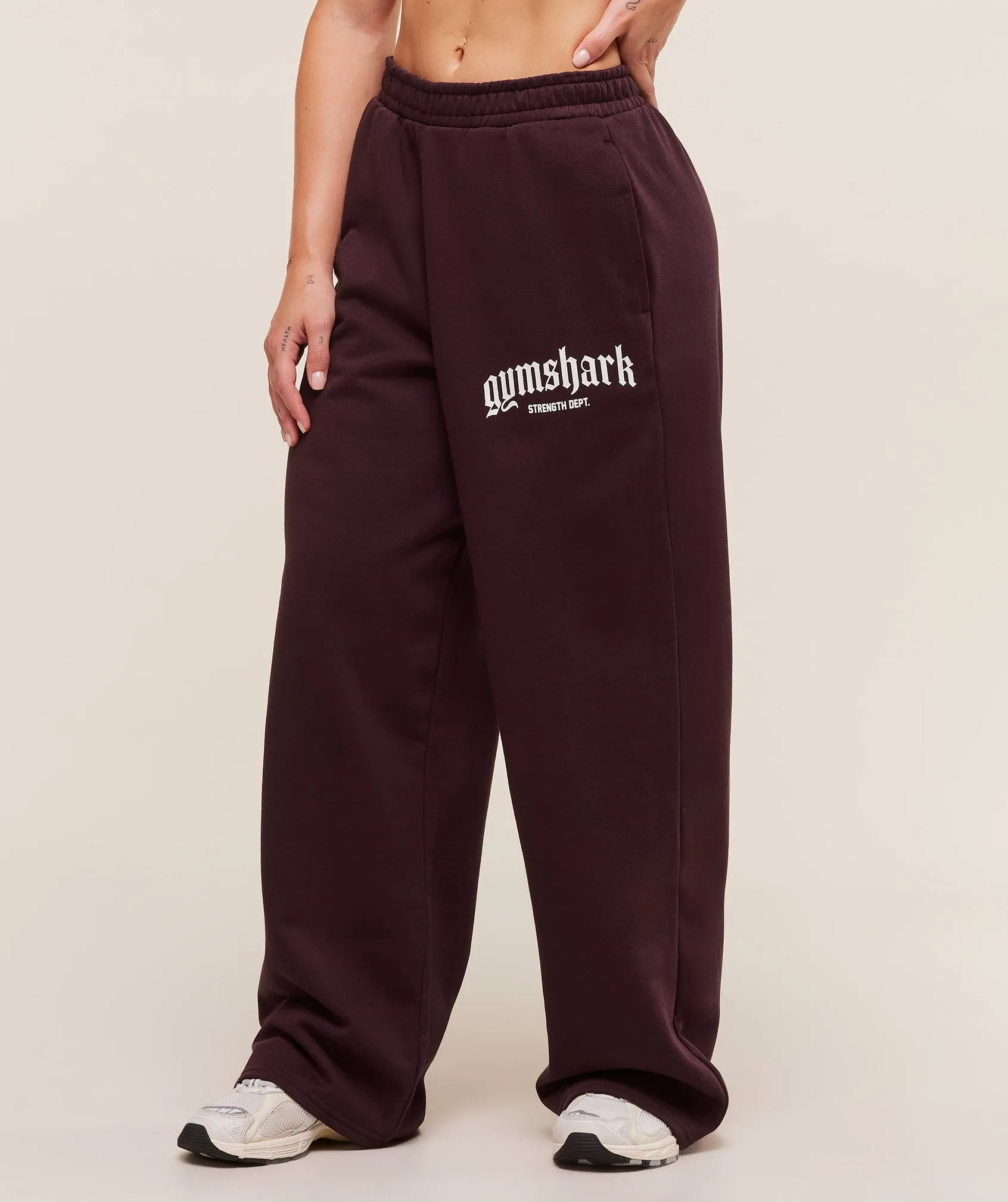 Gymshark Strength Department Wide Leg Joggers - Cherry Purple sold by Gymshark