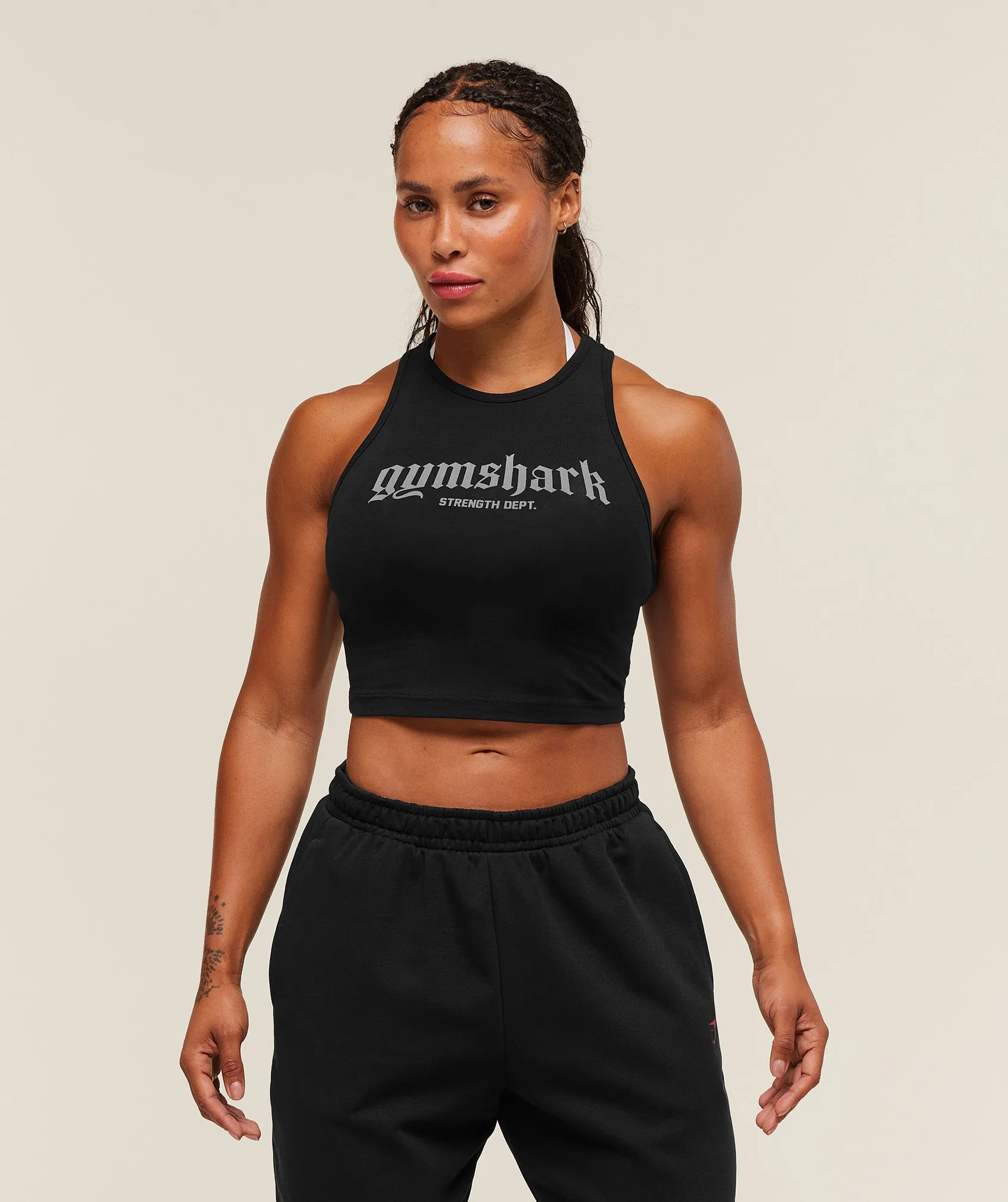 Gymshark Strength Department Tank - Black sold by Gymshark