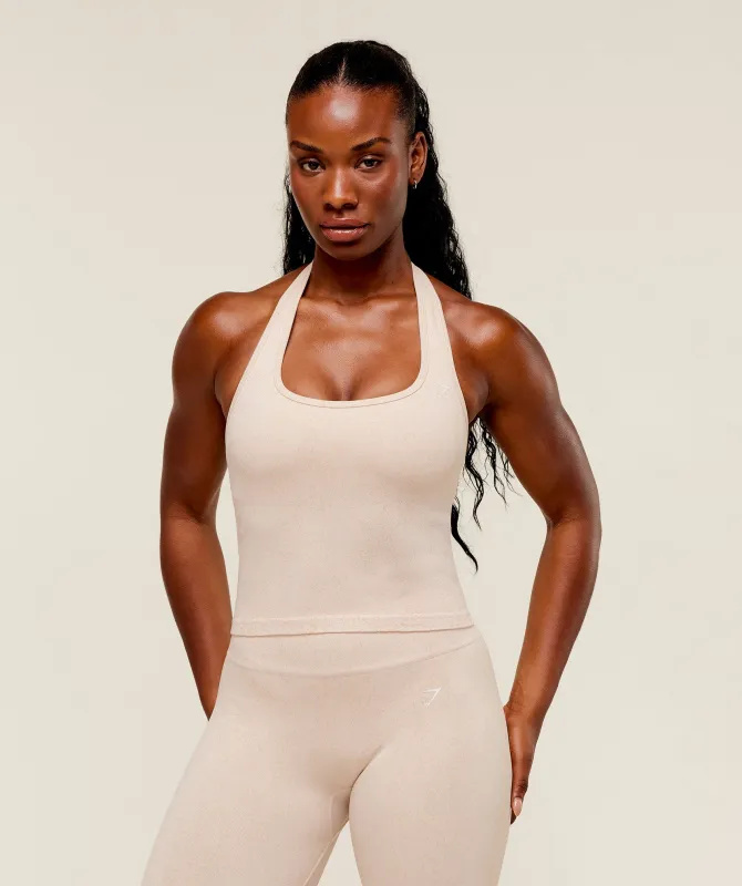 Gymshark Adapt Fleck x Whitney Tank With Shelf - Coconut White sold by Gymshark