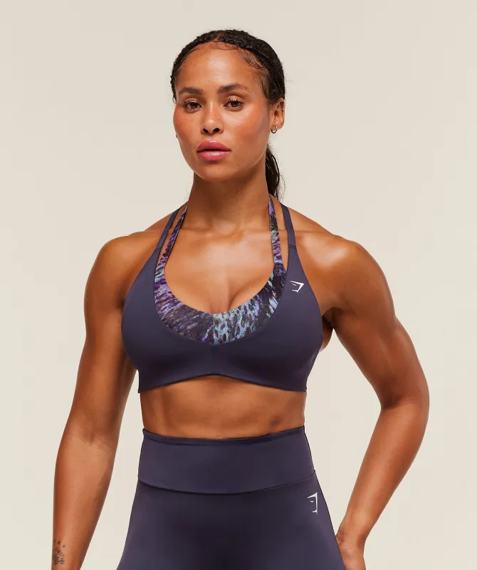 Gymshark Reps T Back Sports Bra - Midnight Purple/Morning Blue sold by Gymshark