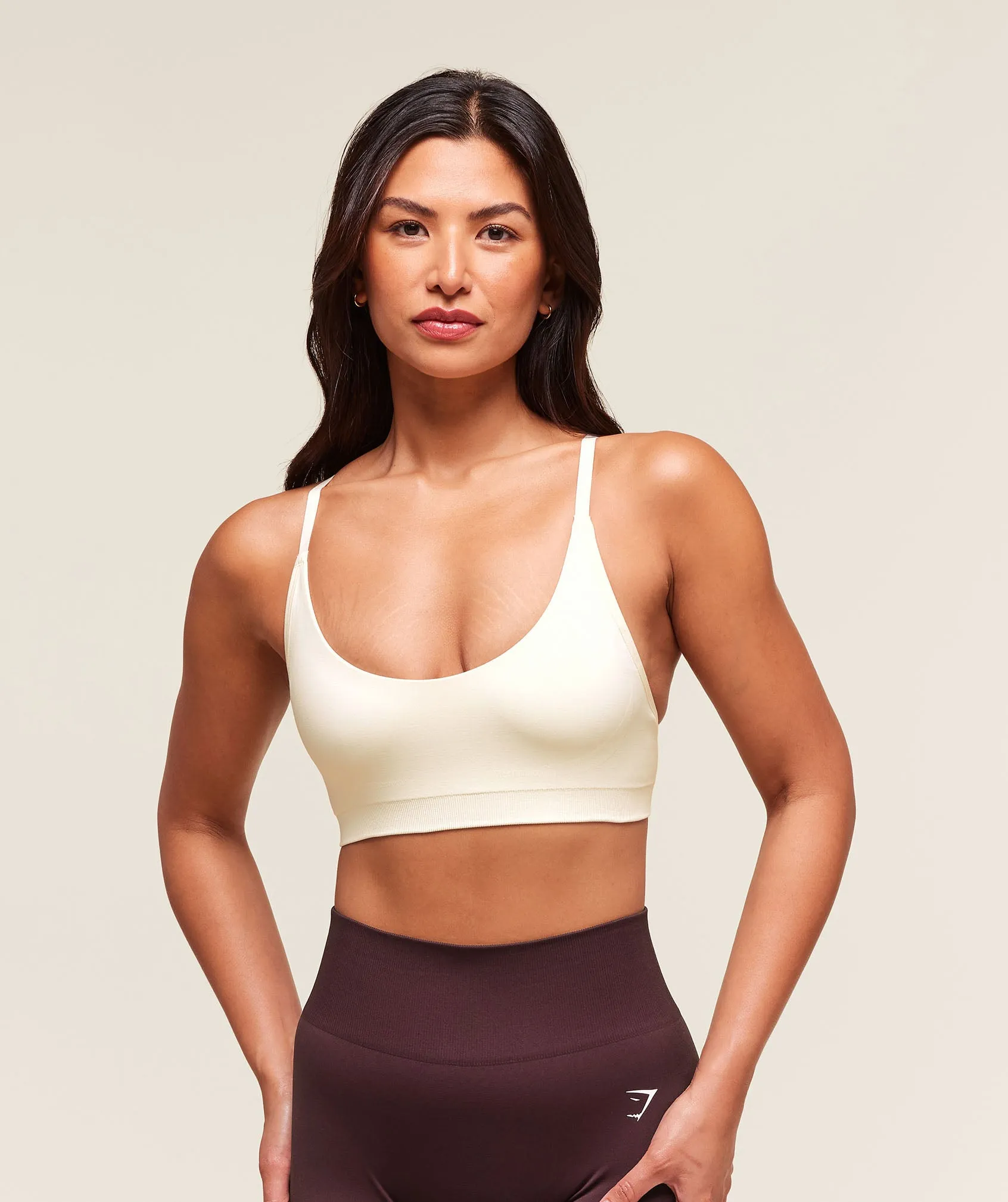 Gymshark Everyday Seamless Racerback Sports Bra - Soft White sold by Gymshark