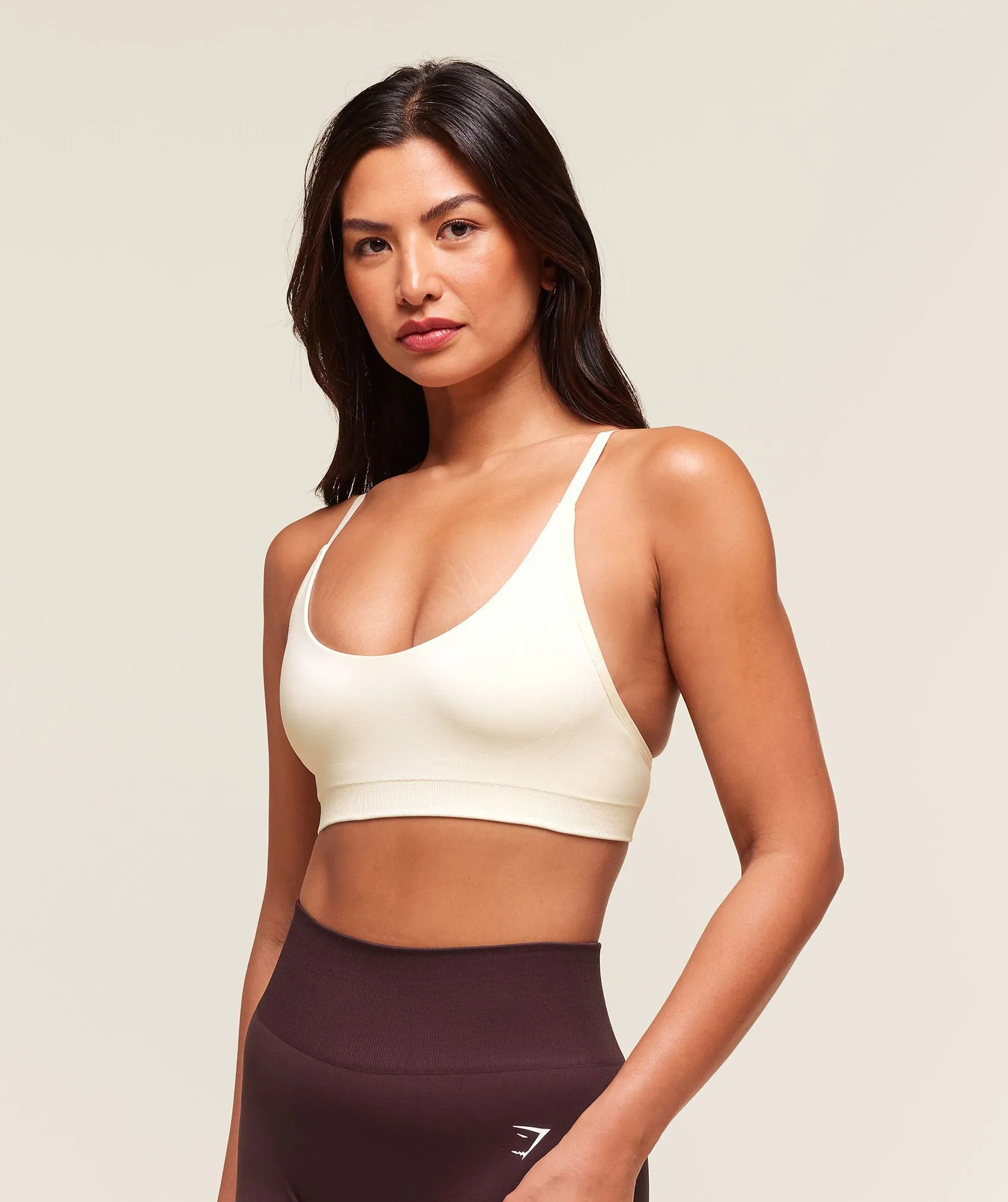Gymshark Everyday Seamless Racerback Sports Bra - Soft White sold by Gymshark product image thumbnail 3