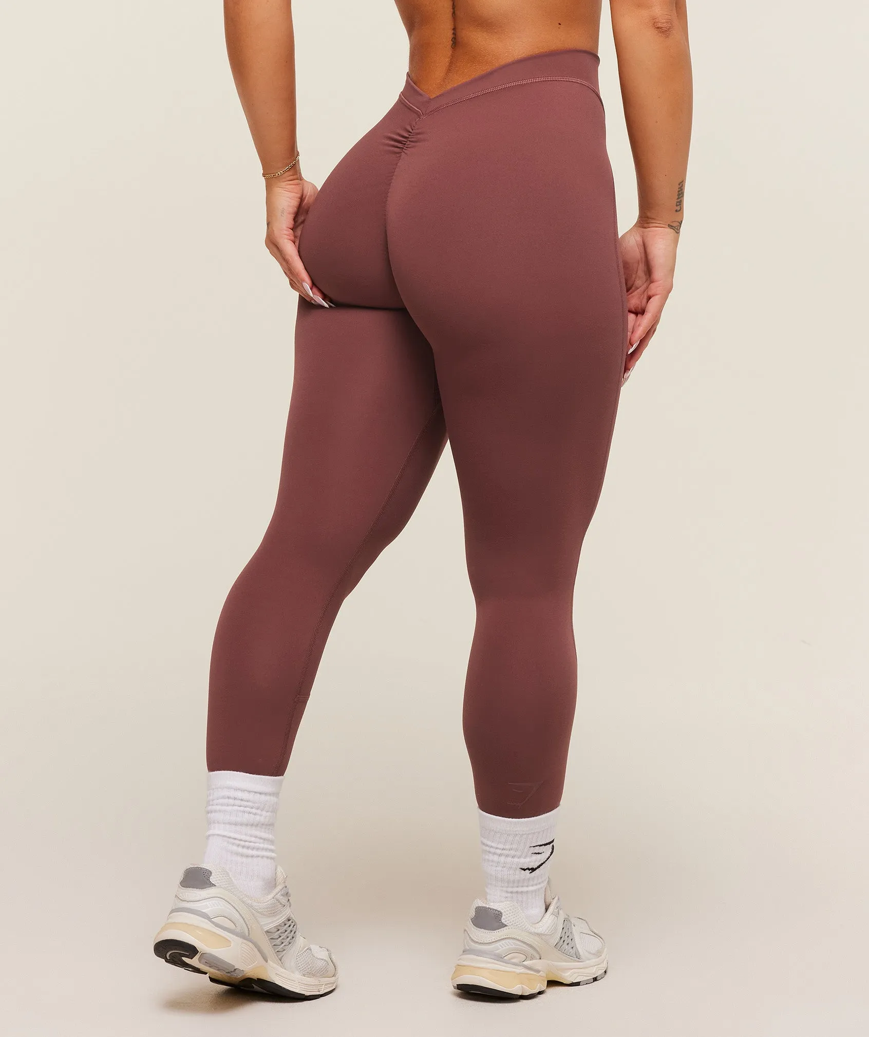 Gymshark Lifting Dipped Waistband Leggings - Burgundy Brown sold by Gymshark product image thumbnail 2