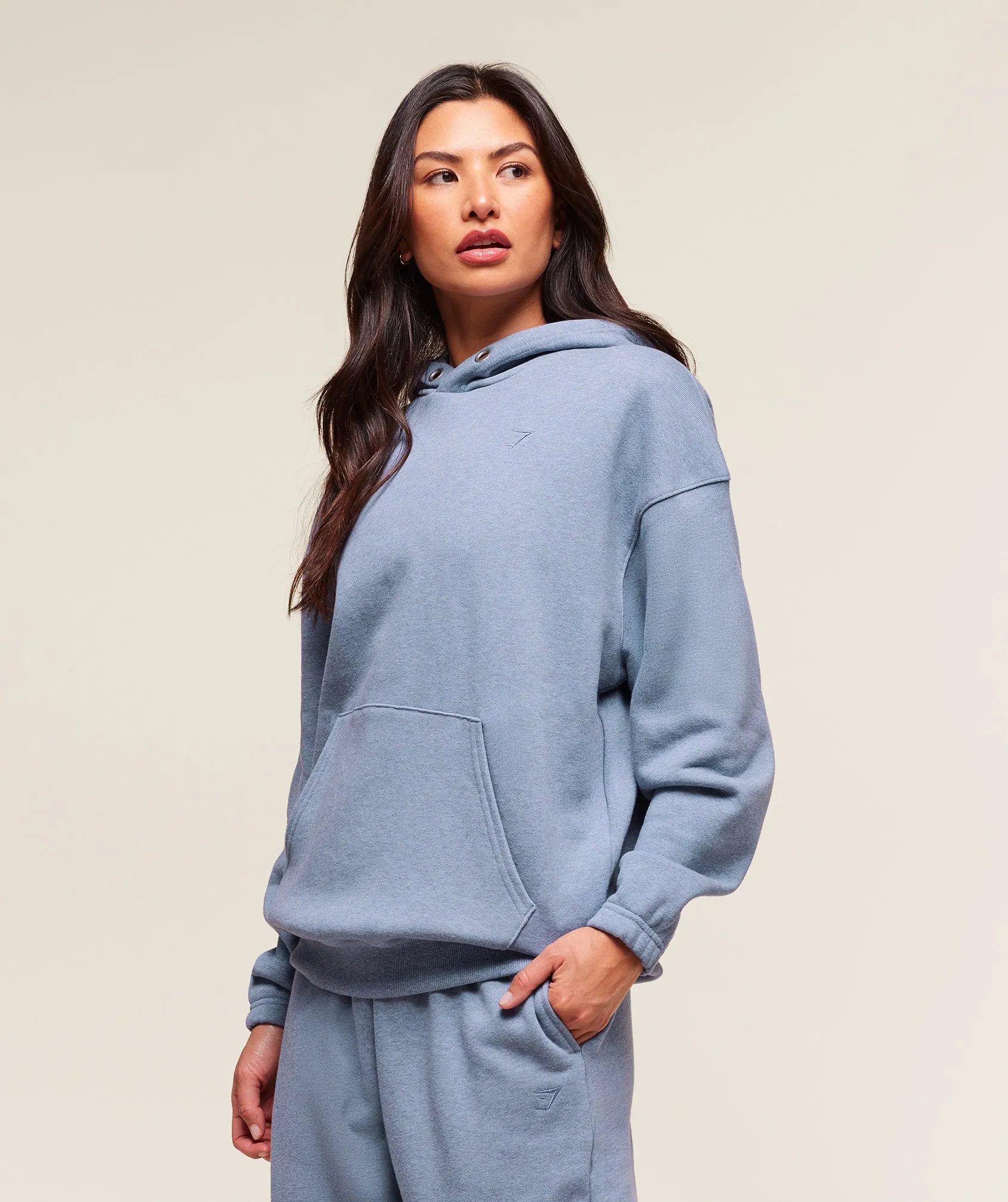 Gymshark Rest Day Sweats 2.0 Oversized Hoodie - Bros Worn Blue Marl sold by Gymshark product image thumbnail 3